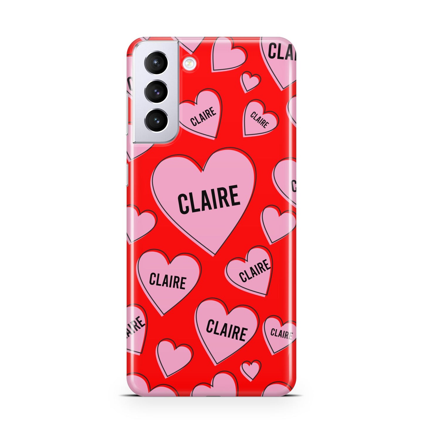 Personalised Hearts Samsung S21 Plus Case