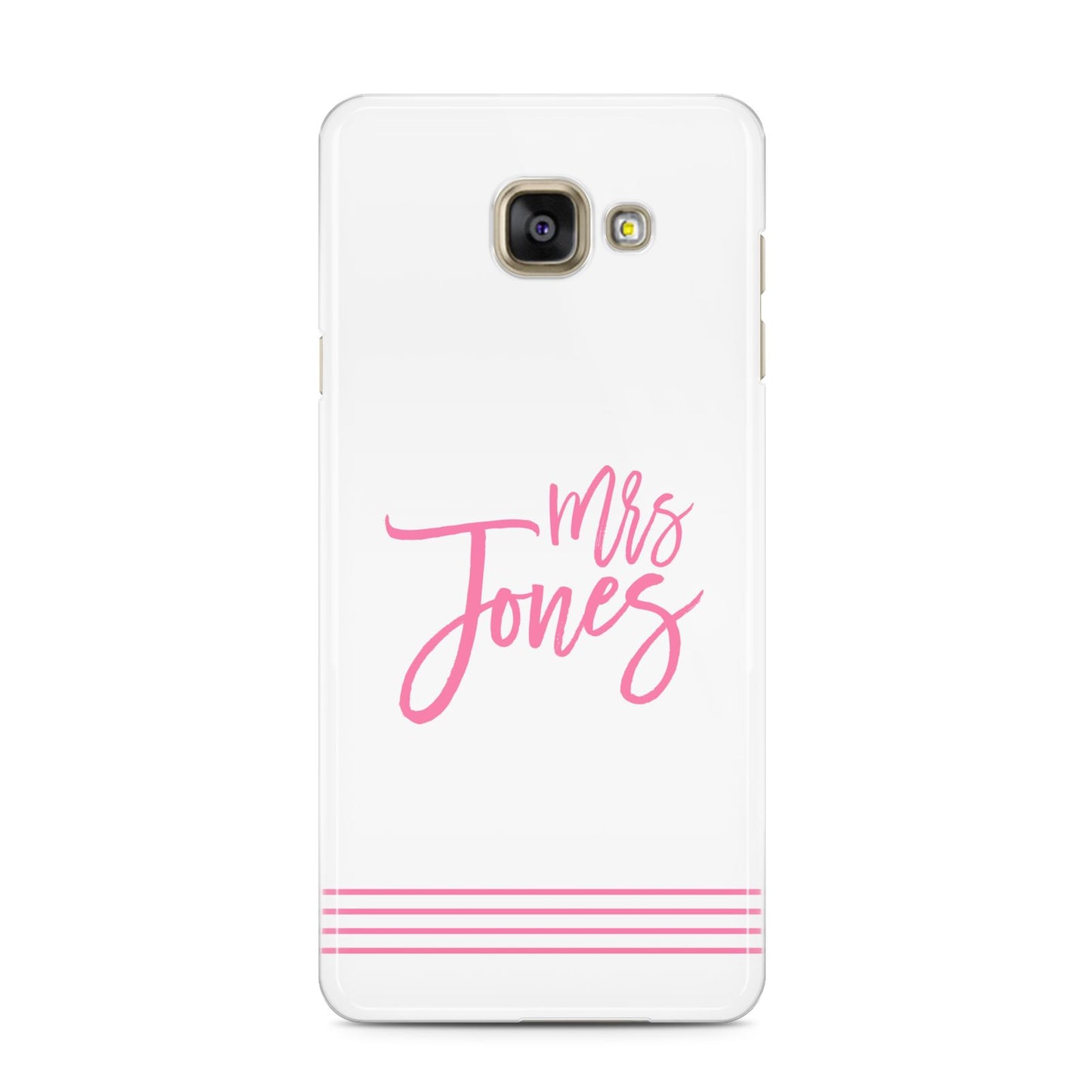 Personalised Hers Samsung Galaxy A3 2016 Case on gold phone