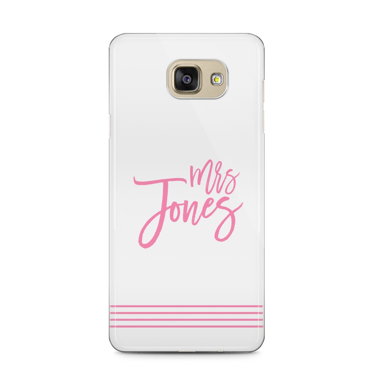 Personalised Hers Samsung Galaxy A5 2016 Case on gold phone