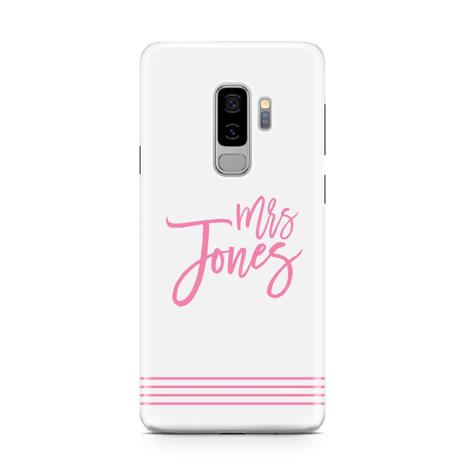 Personalised Hers Samsung Galaxy S9 Plus Case on Silver phone