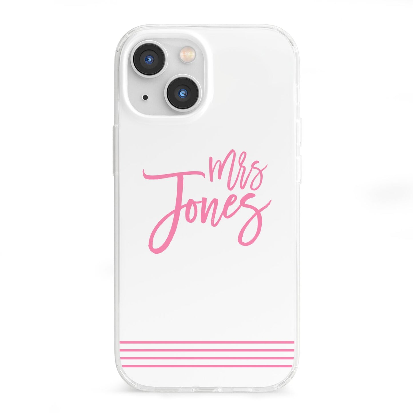 Personalised Hers iPhone 13 Mini Clear Bumper Case