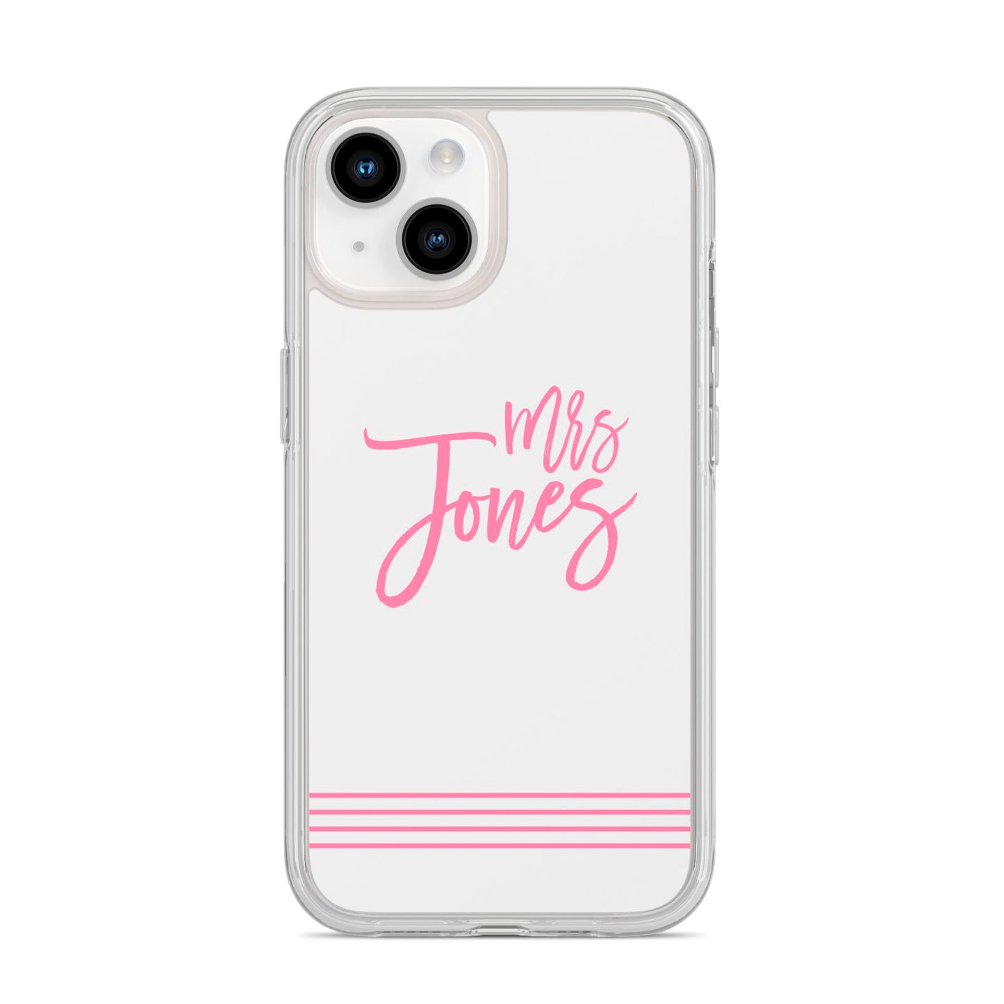 Personalised Hers iPhone 14 Clear Tough Case Starlight