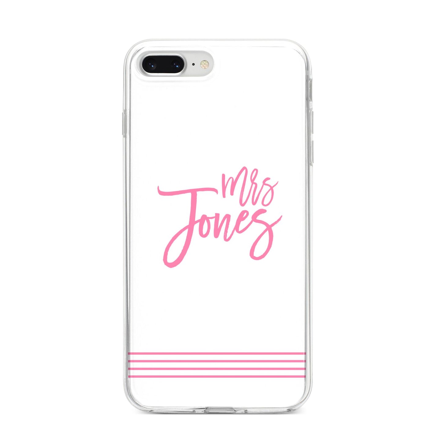 Personalised Hers iPhone 8 Plus Bumper Case on Silver iPhone