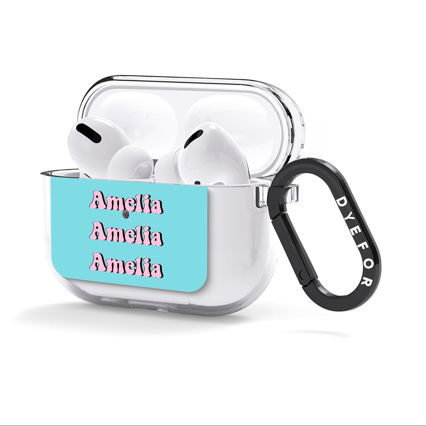 Personalised Hippie AirPods Clear Case 3rd Gen Side Image