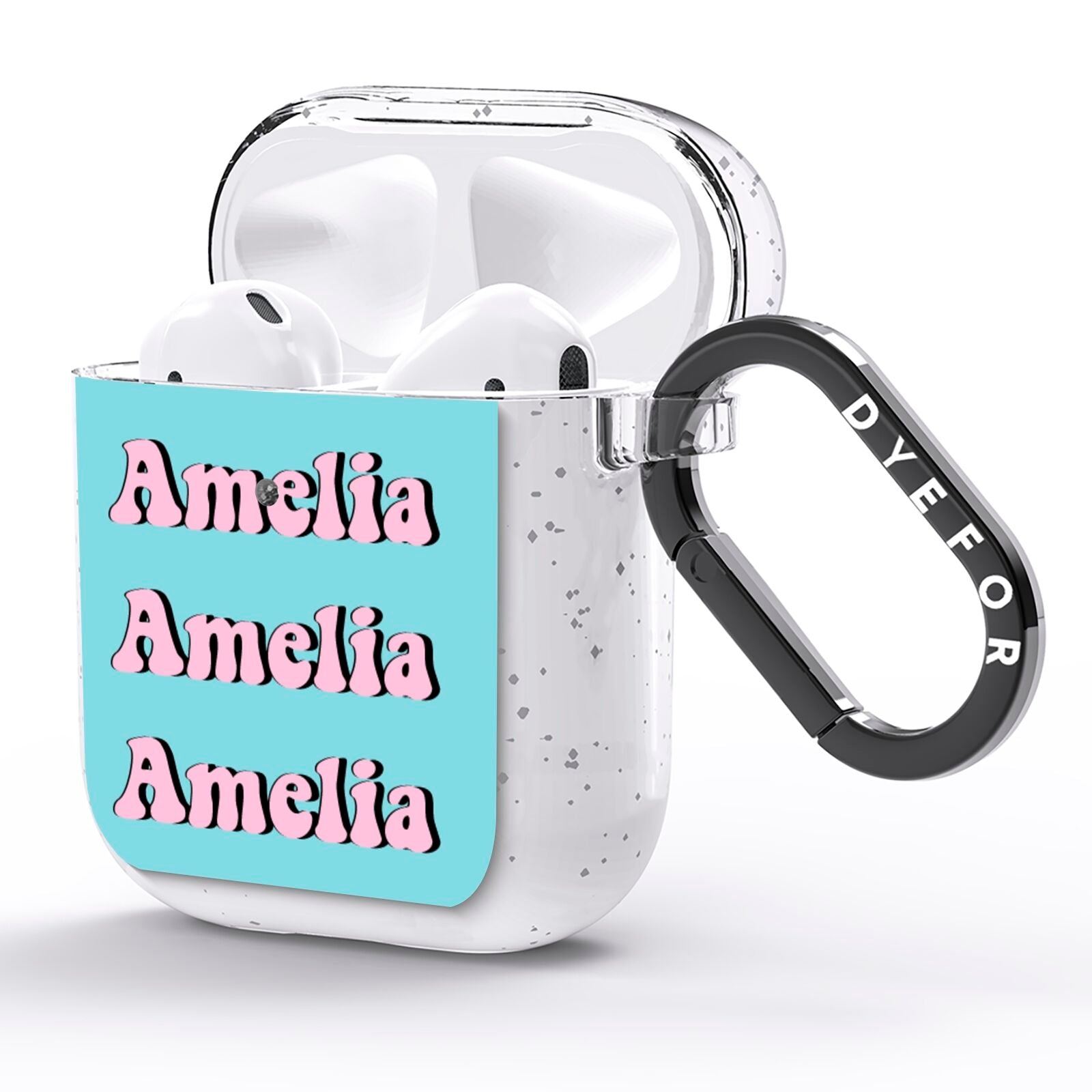 Personalised Hippie AirPods Glitter Case Side Image