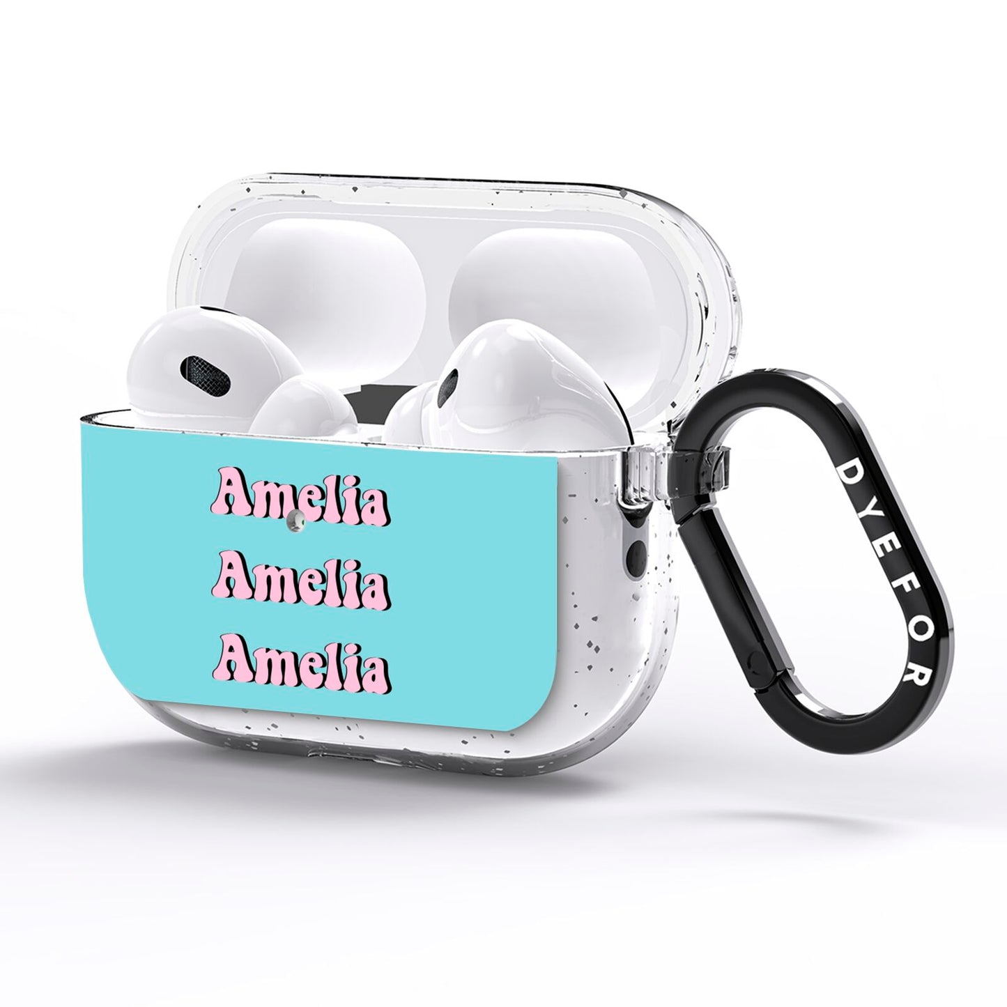 Personalised Hippie AirPods Pro Glitter Case Side Image