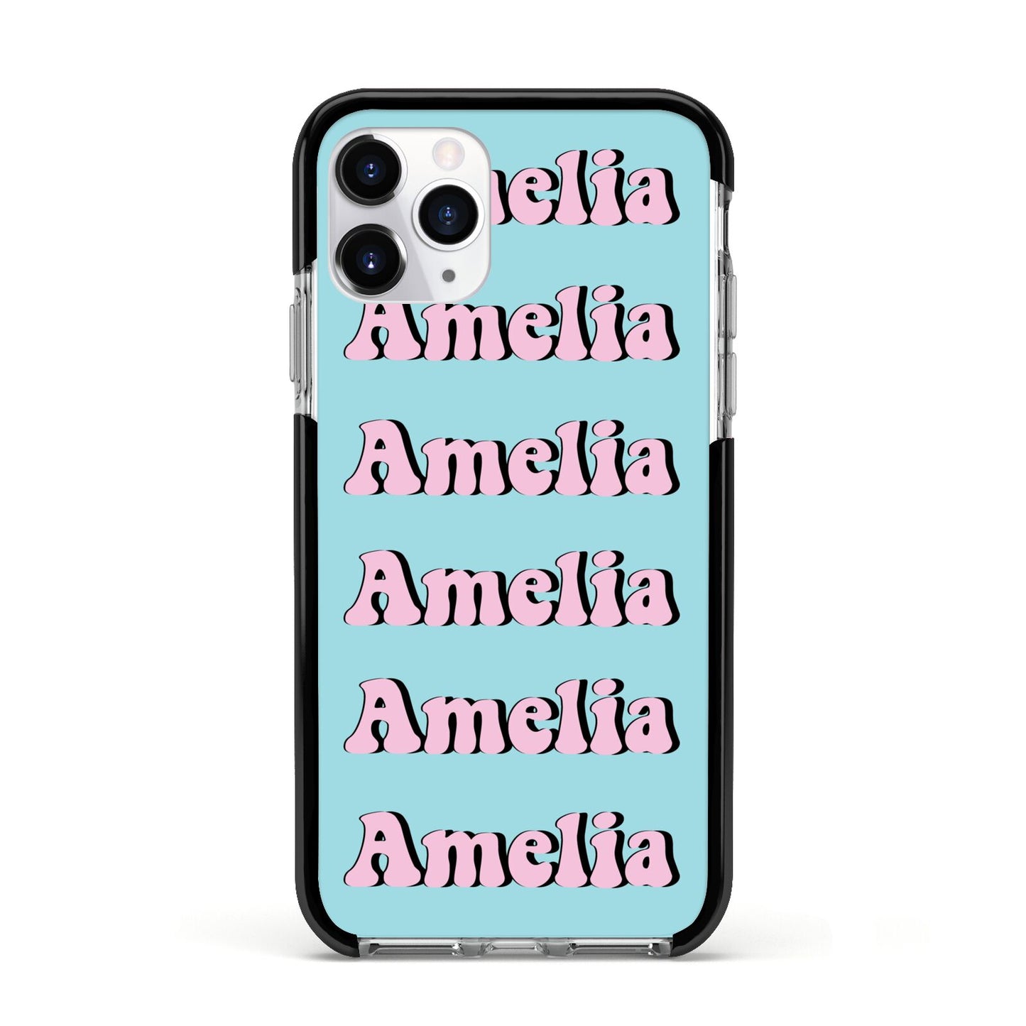 Personalised Hippie Apple iPhone 11 Pro in Silver with Black Impact Case