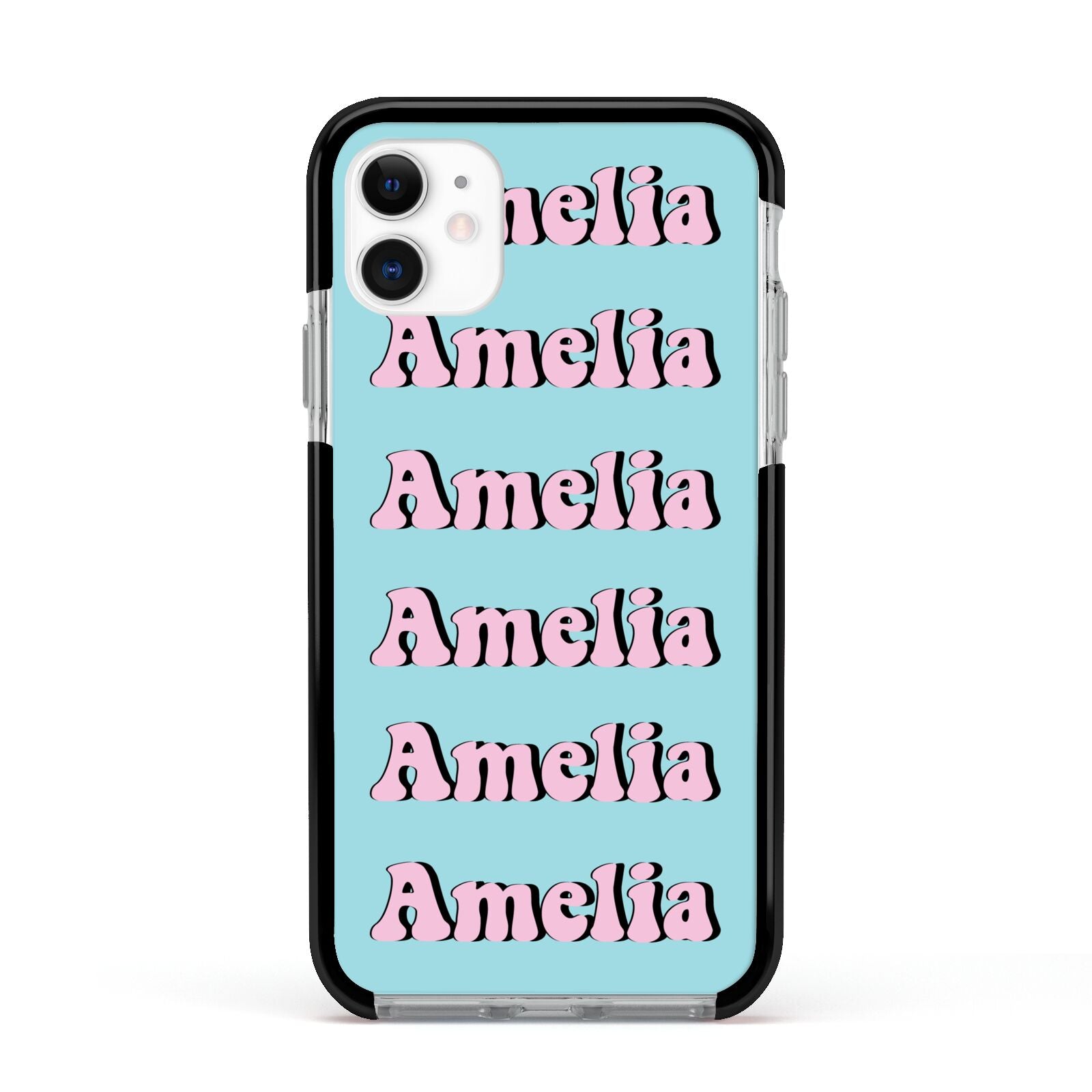 Personalised Hippie Apple iPhone 11 in White with Black Impact Case