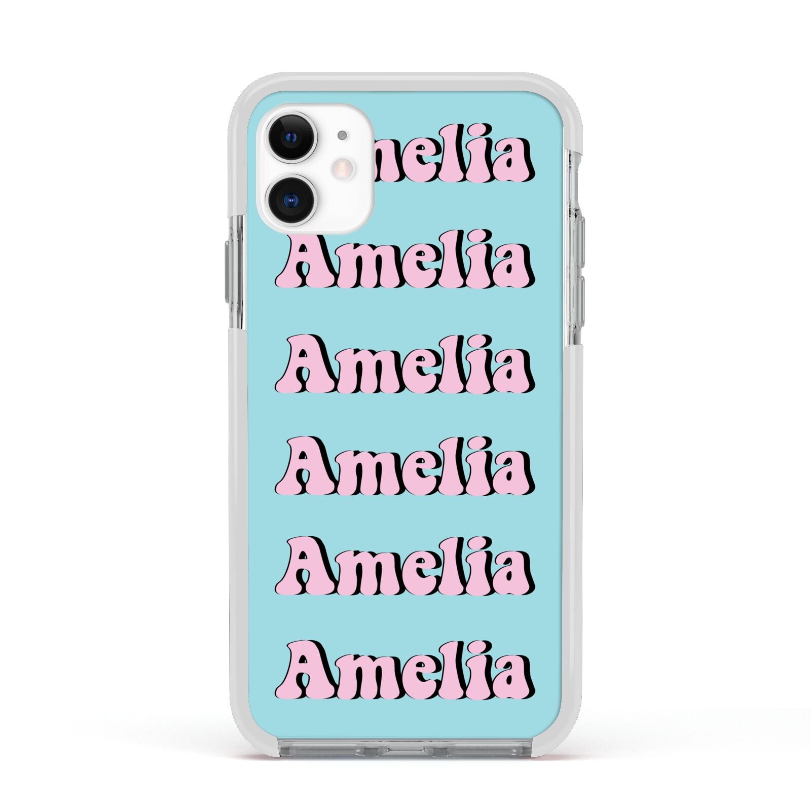 Personalised Hippie Apple iPhone 11 in White with White Impact Case