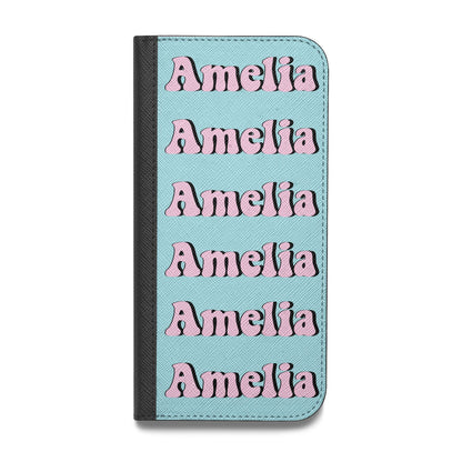 Personalised Hippie Vegan Leather Flip iPhone Case