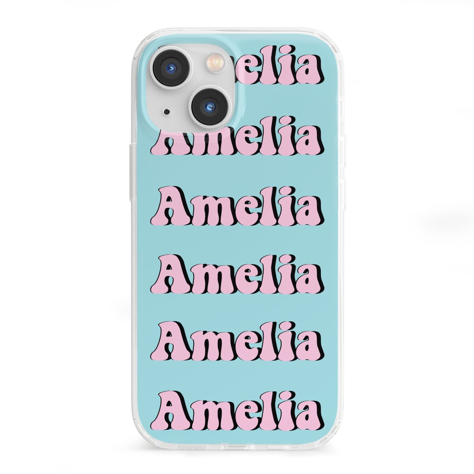 Personalised Hippie iPhone 13 Mini Clear Bumper Case