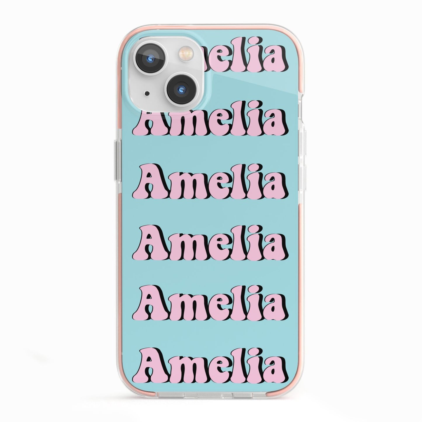 Personalised Hippie iPhone 13 TPU Impact Case with Pink Edges