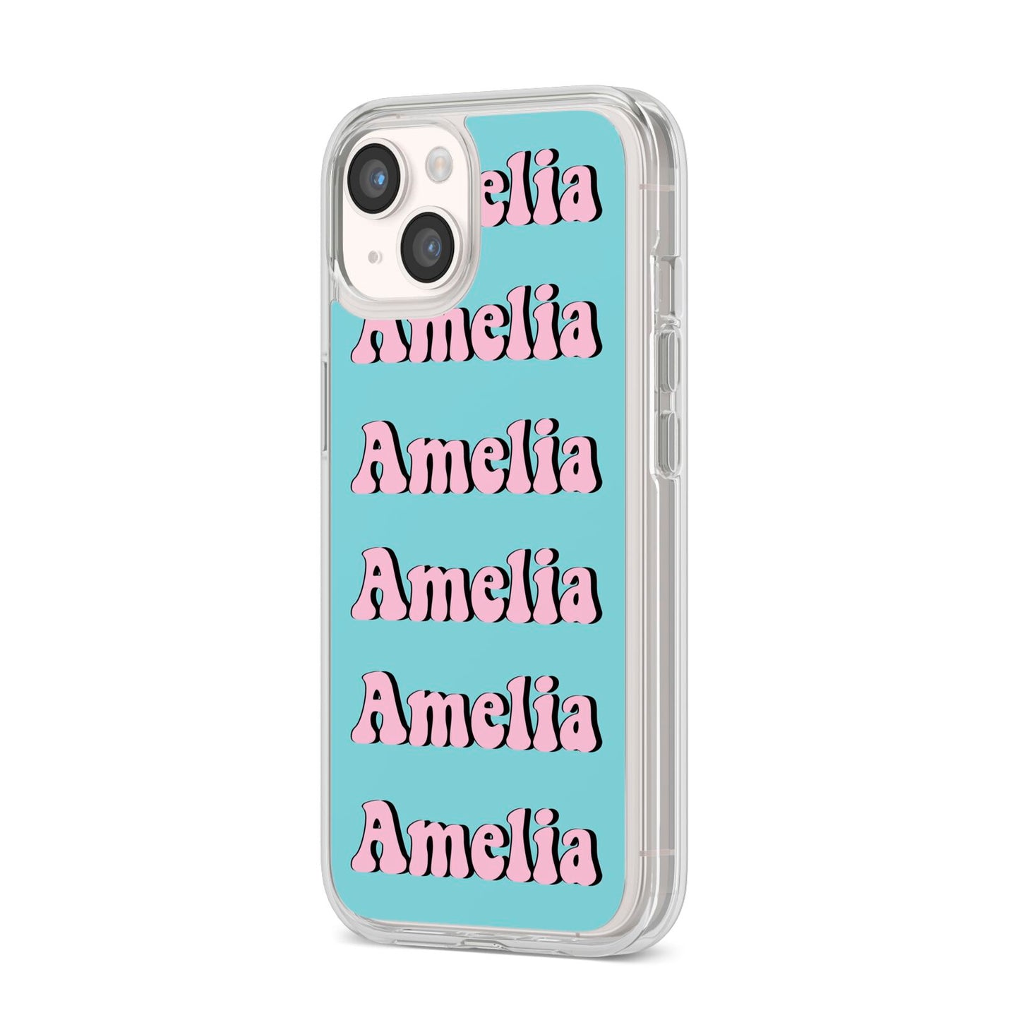 Personalised Hippie iPhone 14 Clear Tough Case Starlight Angled Image