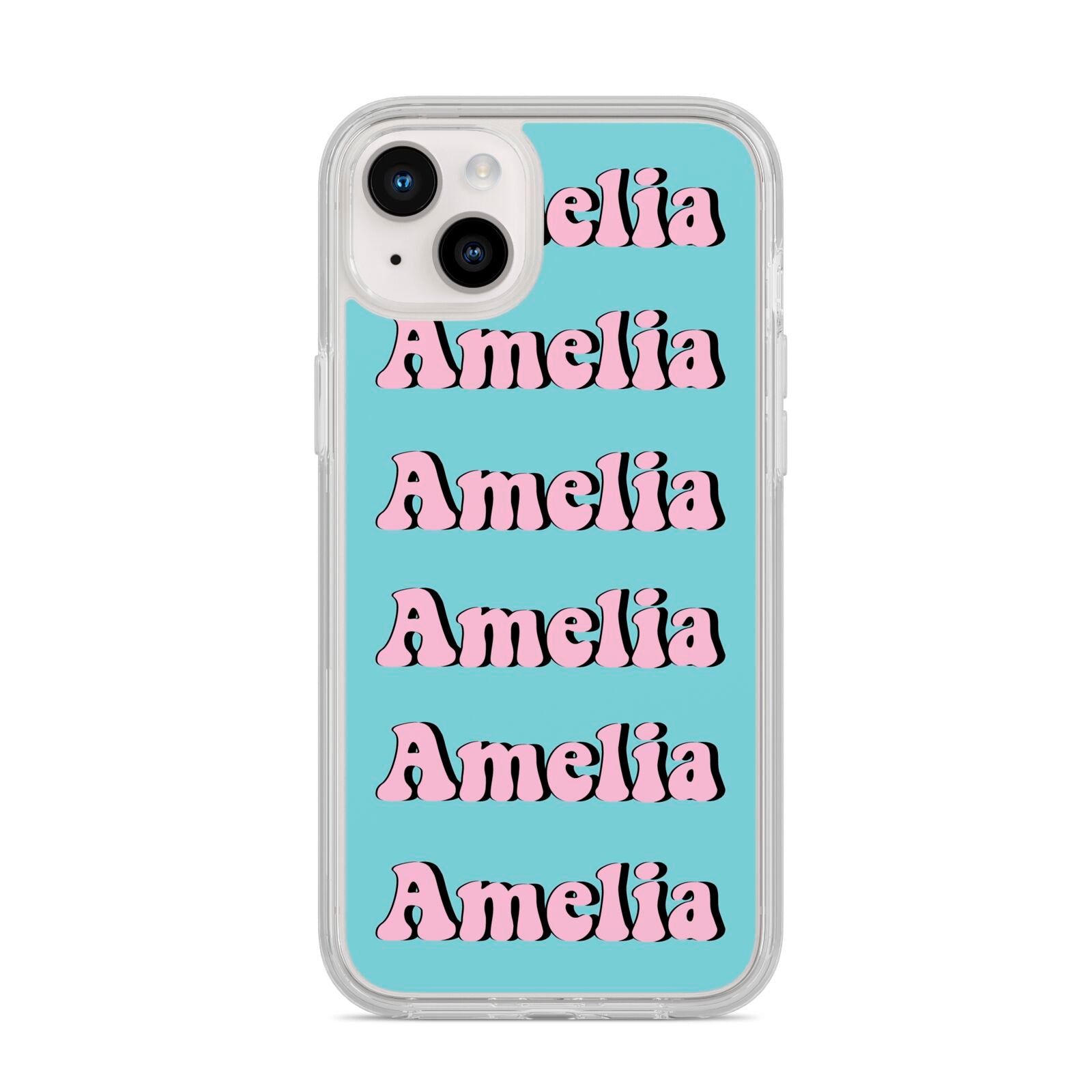 Personalised Hippie iPhone 14 Plus Clear Tough Case Starlight