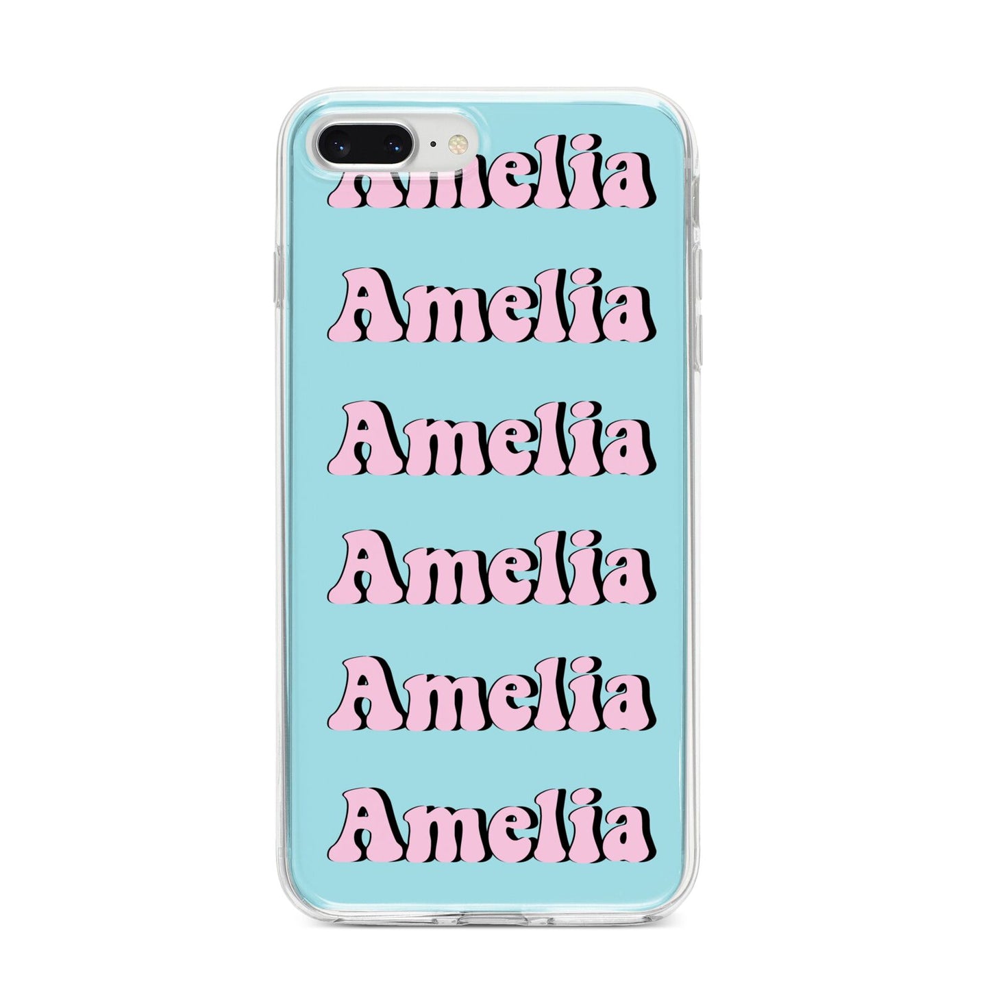 Personalised Hippie iPhone 8 Plus Bumper Case on Silver iPhone