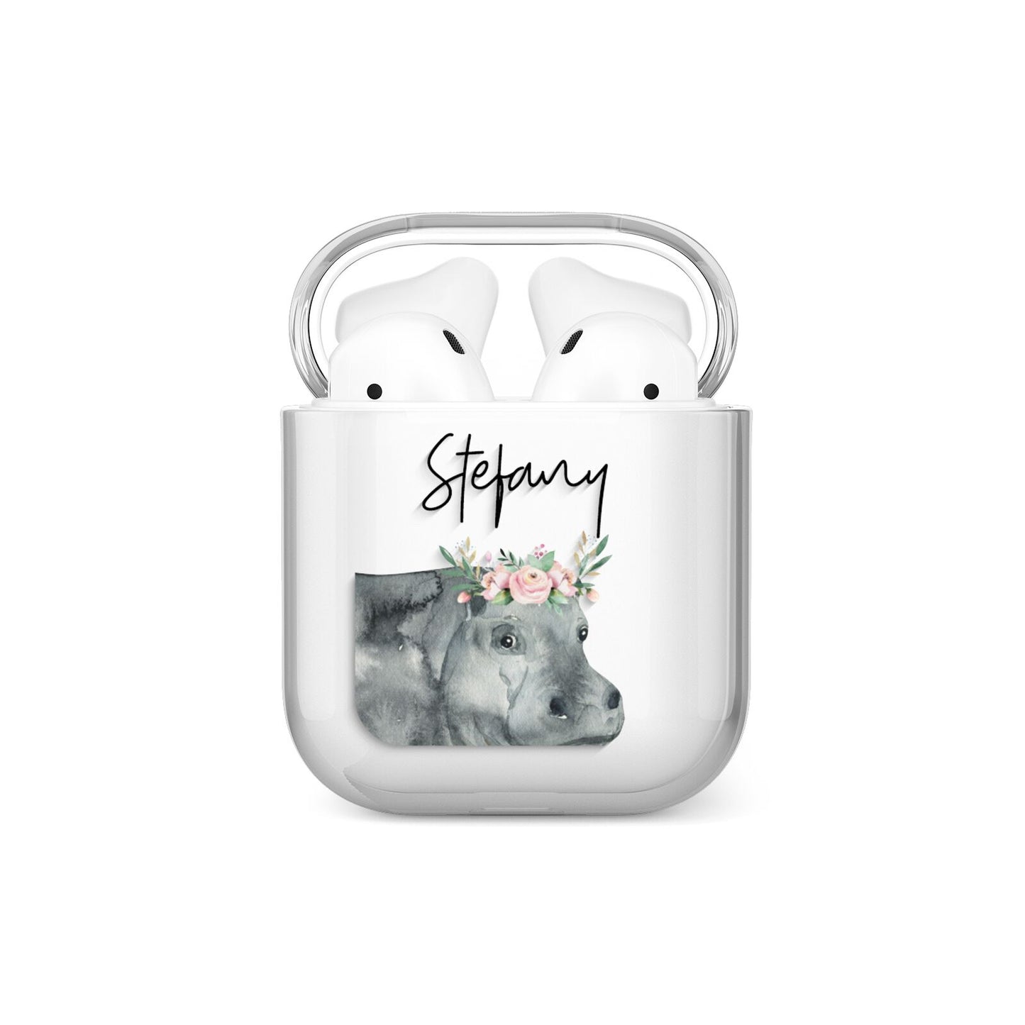 Personalised Hippopotamus AirPods Case