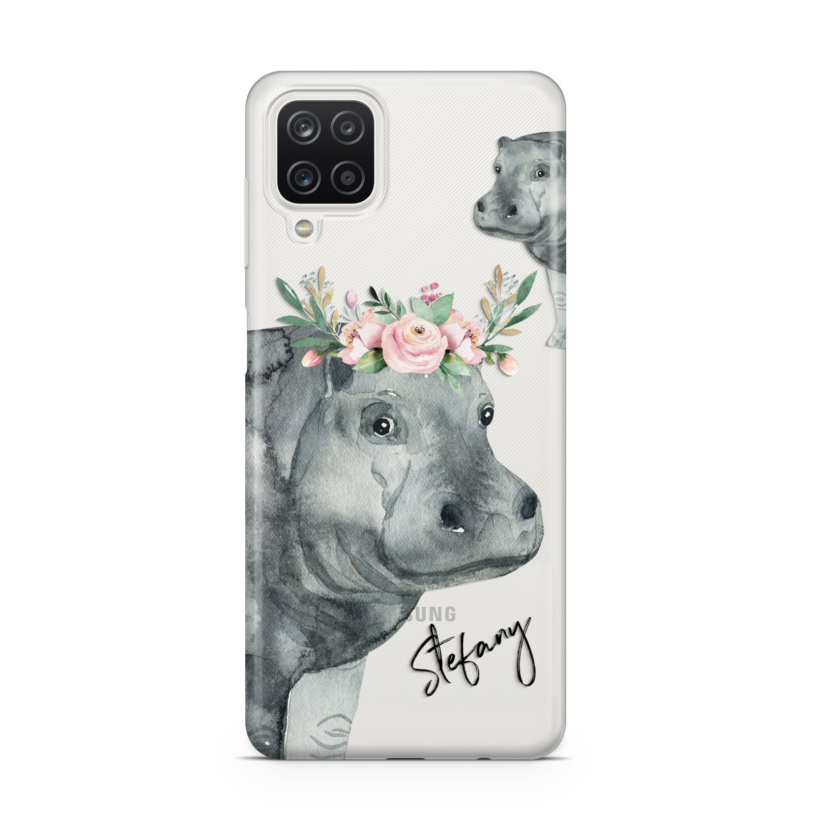 Personalised Hippopotamus Samsung A12 Case