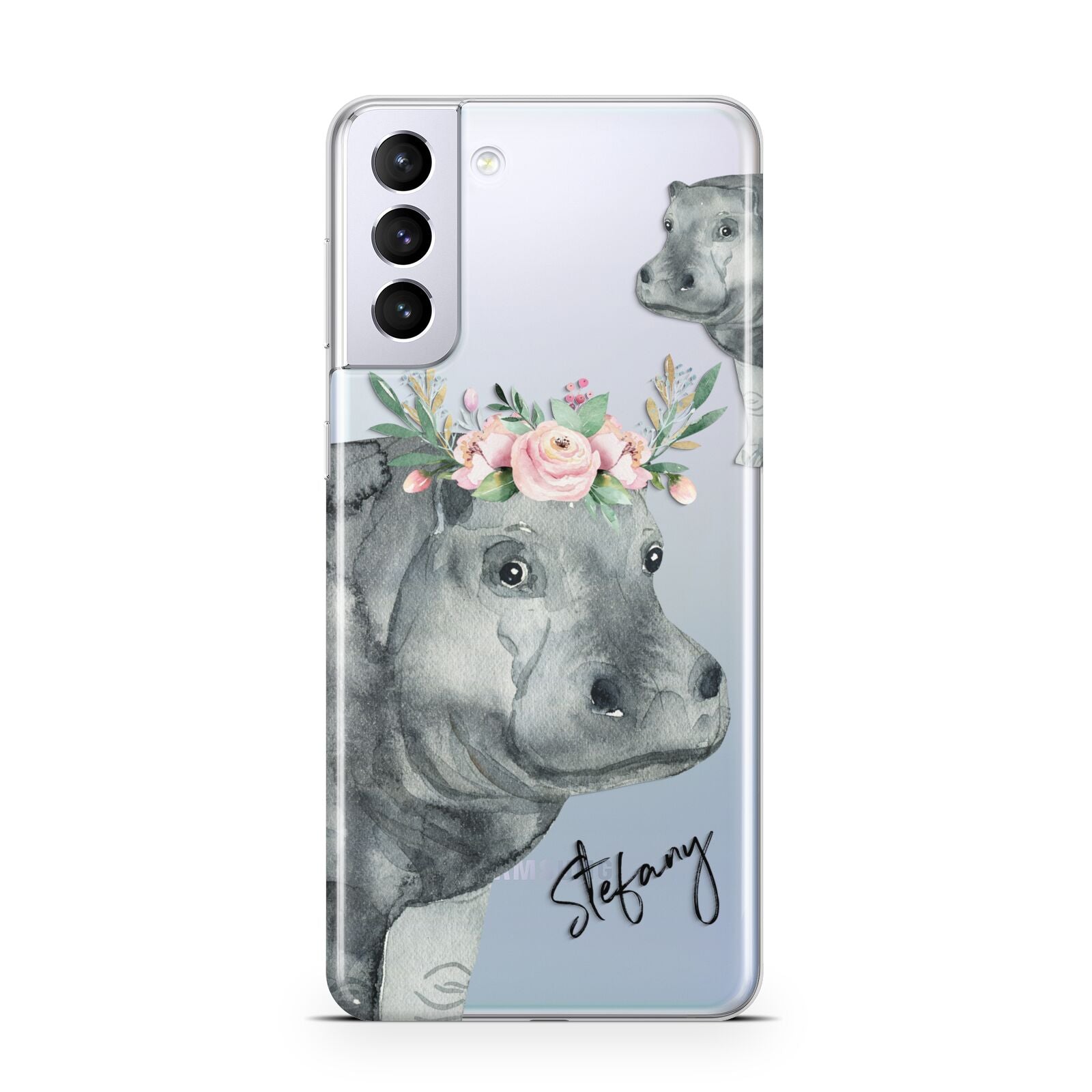 Personalised Hippopotamus Samsung S21 Plus Case