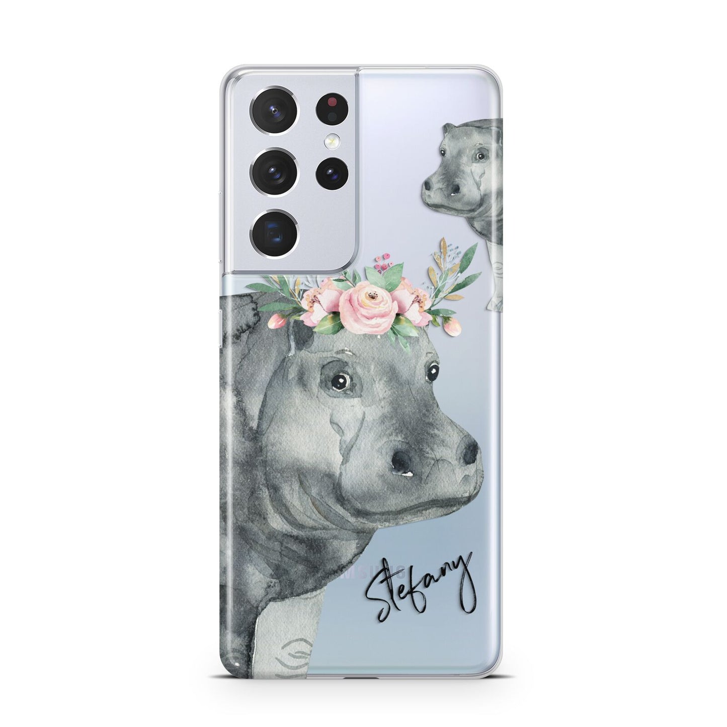 Personalised Hippopotamus Samsung S21 Ultra Case