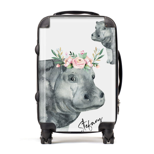 Personalised Hippopotamus Suitcase