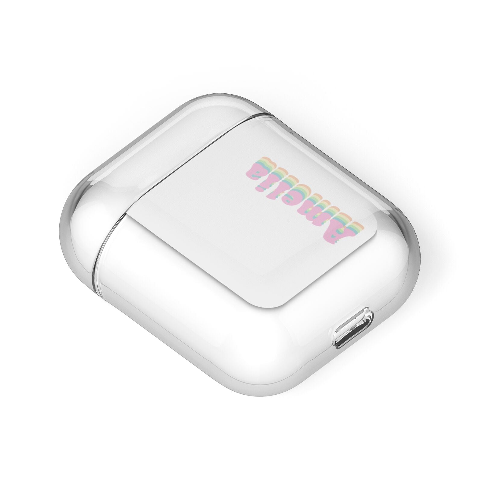 Personalised Hippy Name AirPods Case Laid Flat