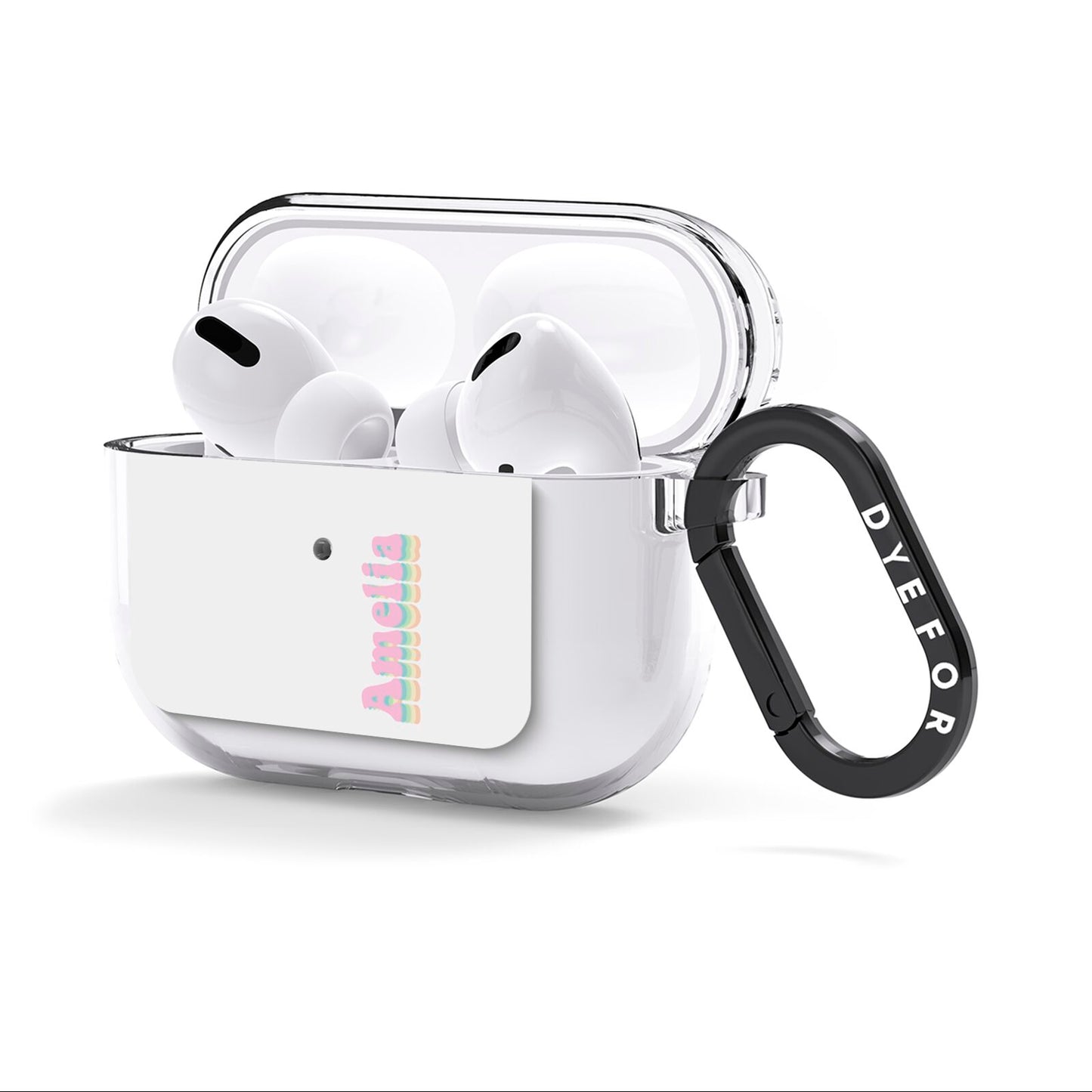 Personalised Hippy Name AirPods Clear Case 3rd Gen Side Image