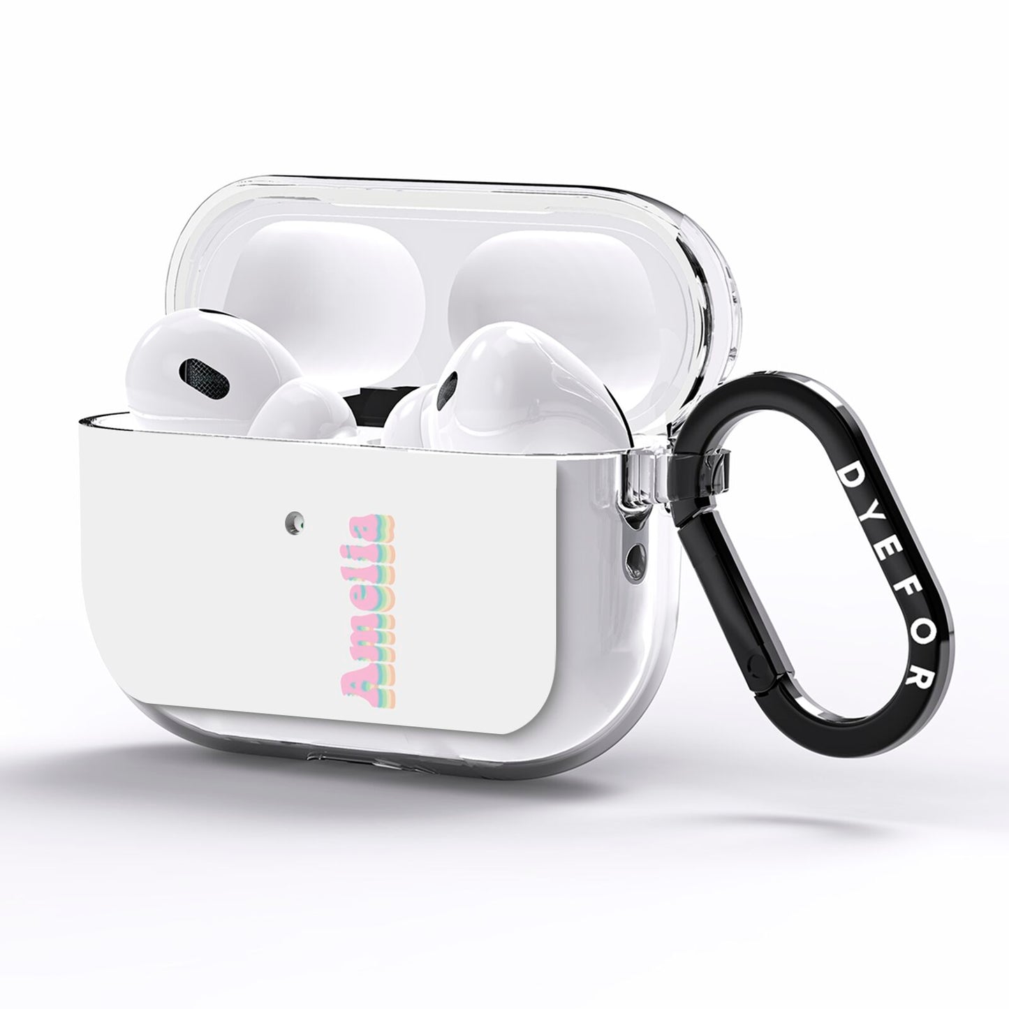 Personalised Hippy Name AirPods Pro Clear Case Side Image