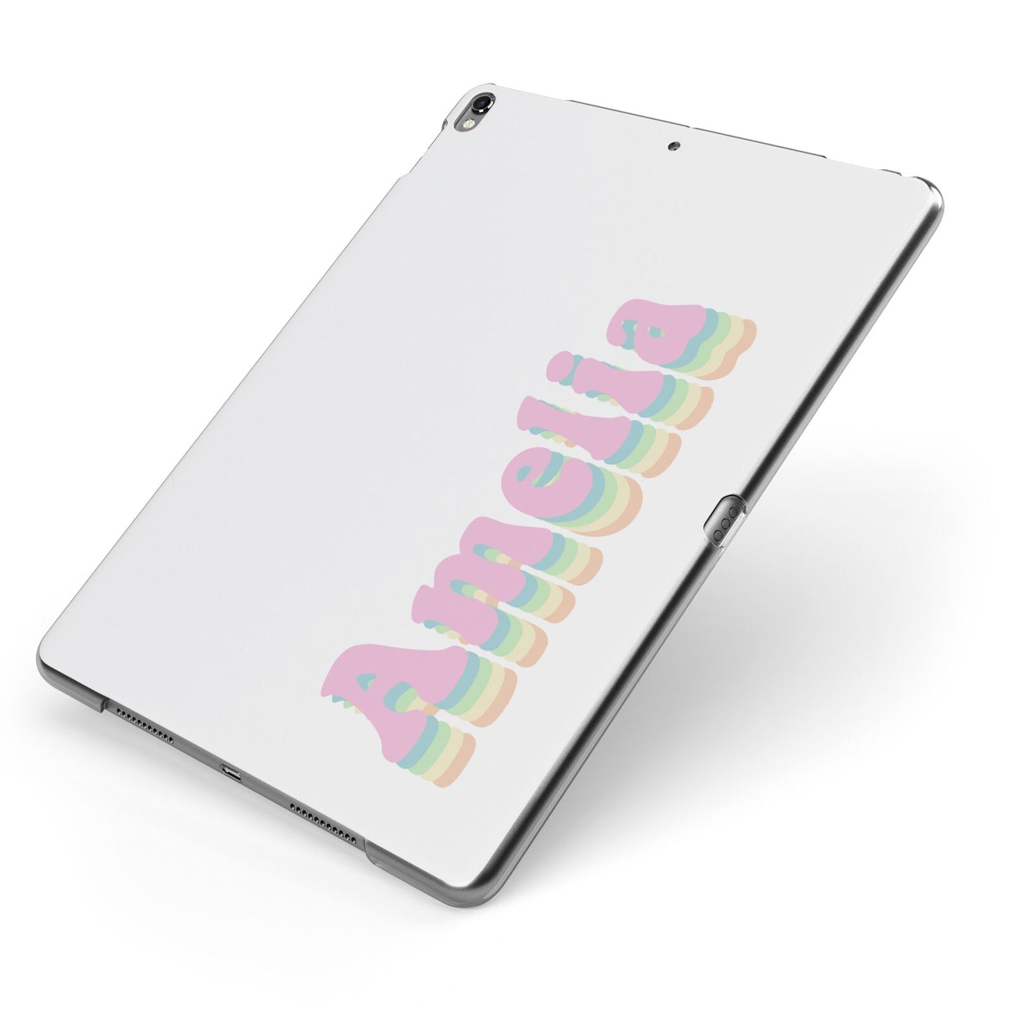 Personalised Hippy Name Apple iPad Case on Grey iPad Side View