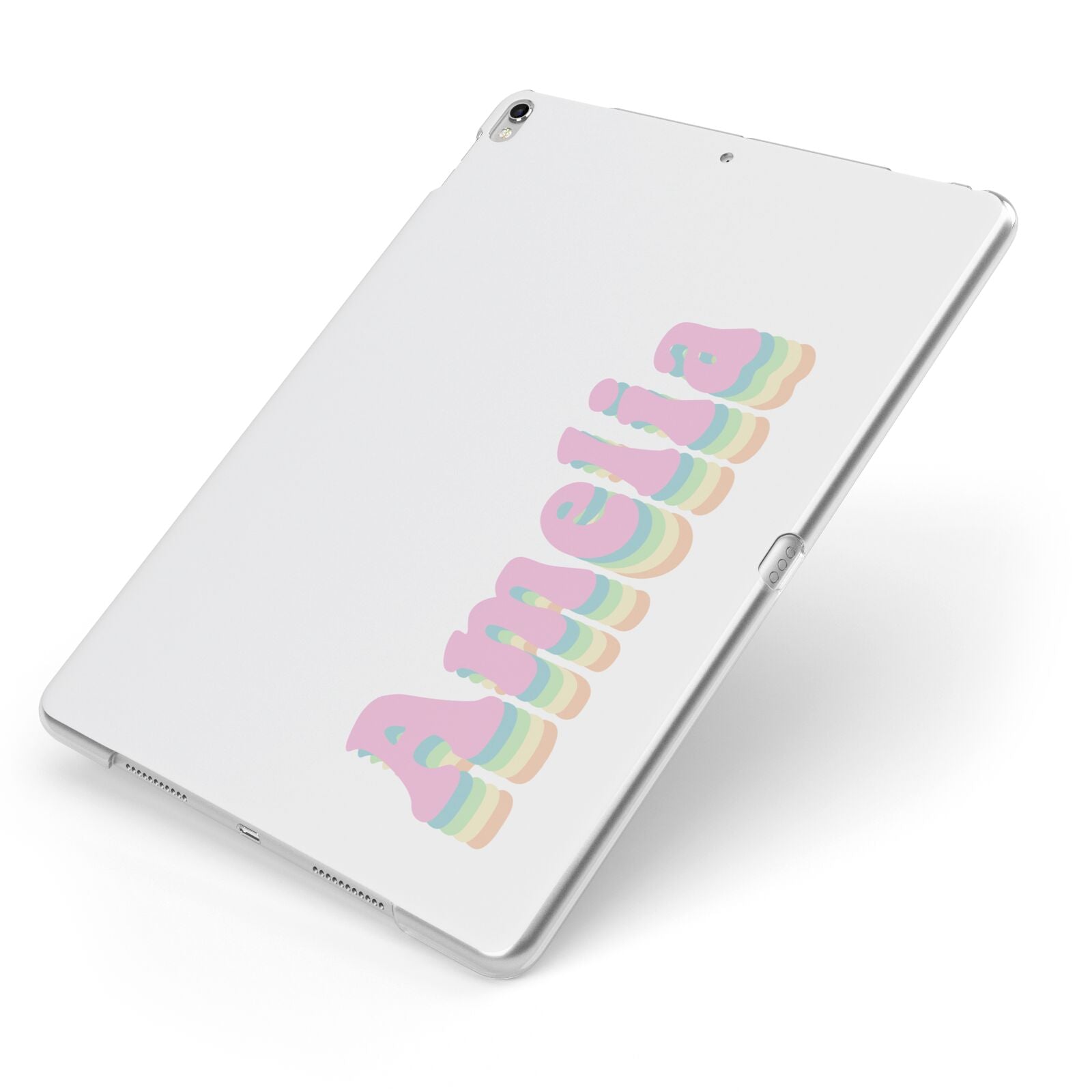 Personalised Hippy Name Apple iPad Case on Silver iPad Side View