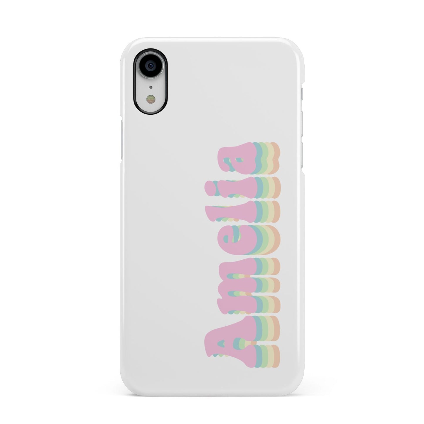 Personalised Hippy Name Apple iPhone XR White 3D Snap Case