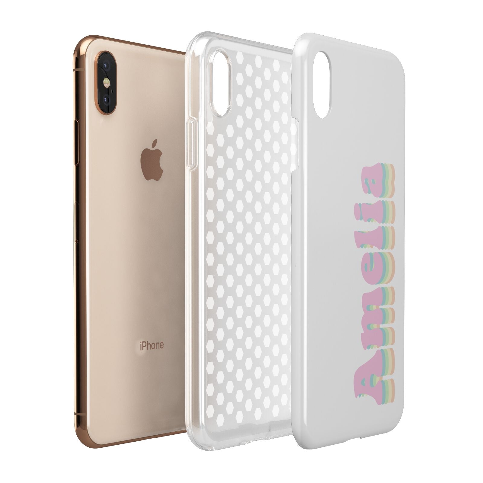 Personalised Hippy Name Apple iPhone Xs Max 3D Tough Case Expanded View