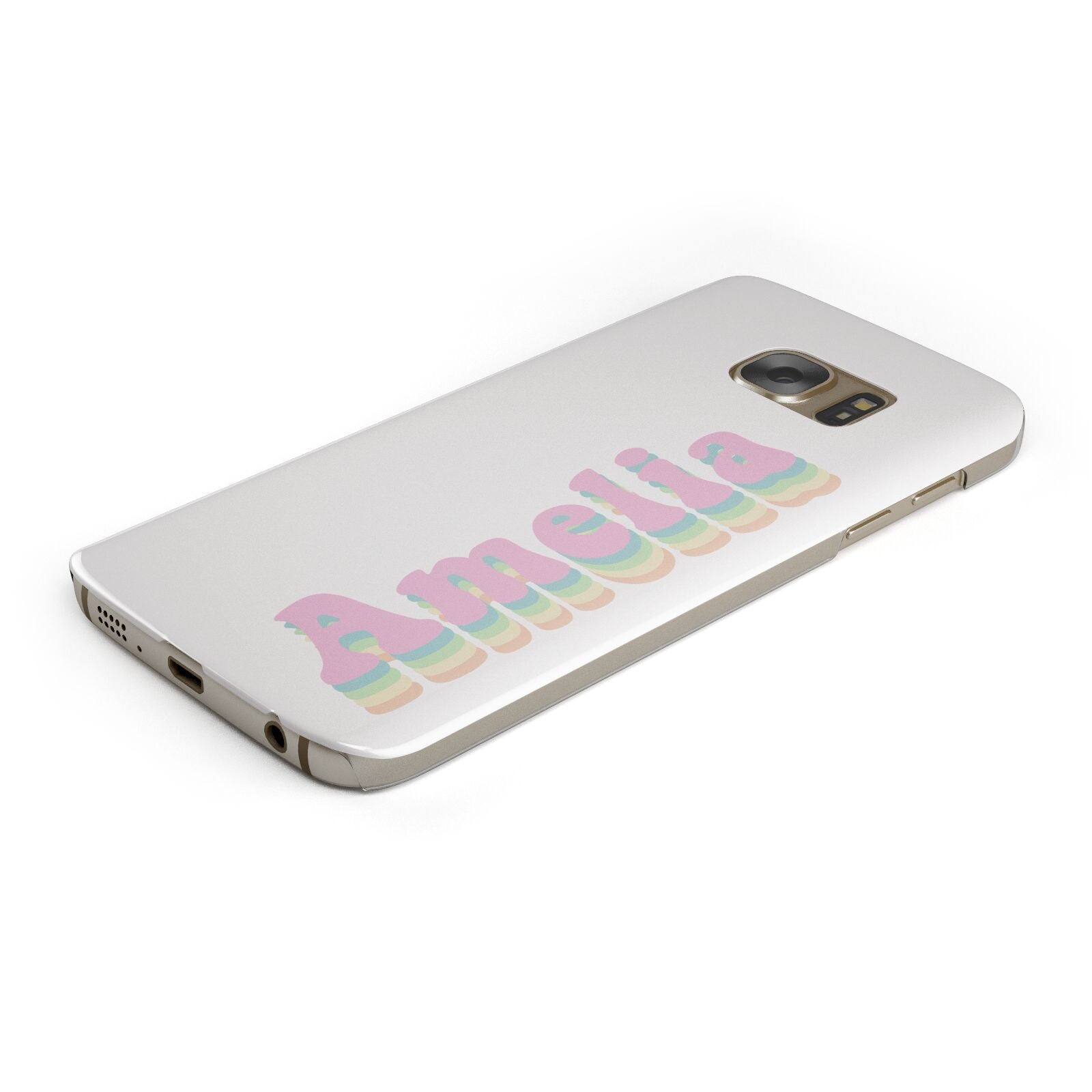 Personalised Hippy Name Protective Samsung Galaxy Case Angled Image