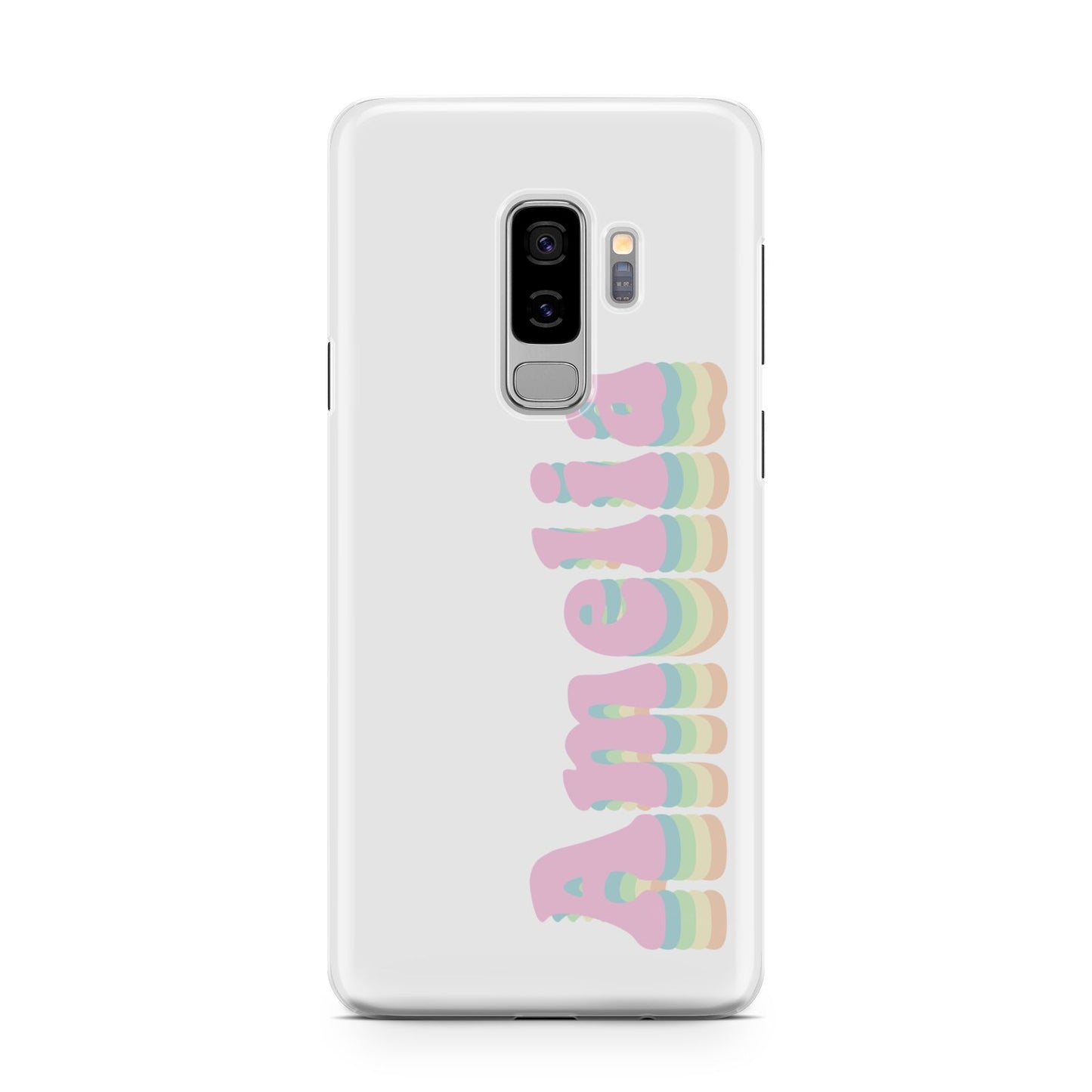 Personalised Hippy Name Samsung Galaxy S9 Plus Case on Silver phone