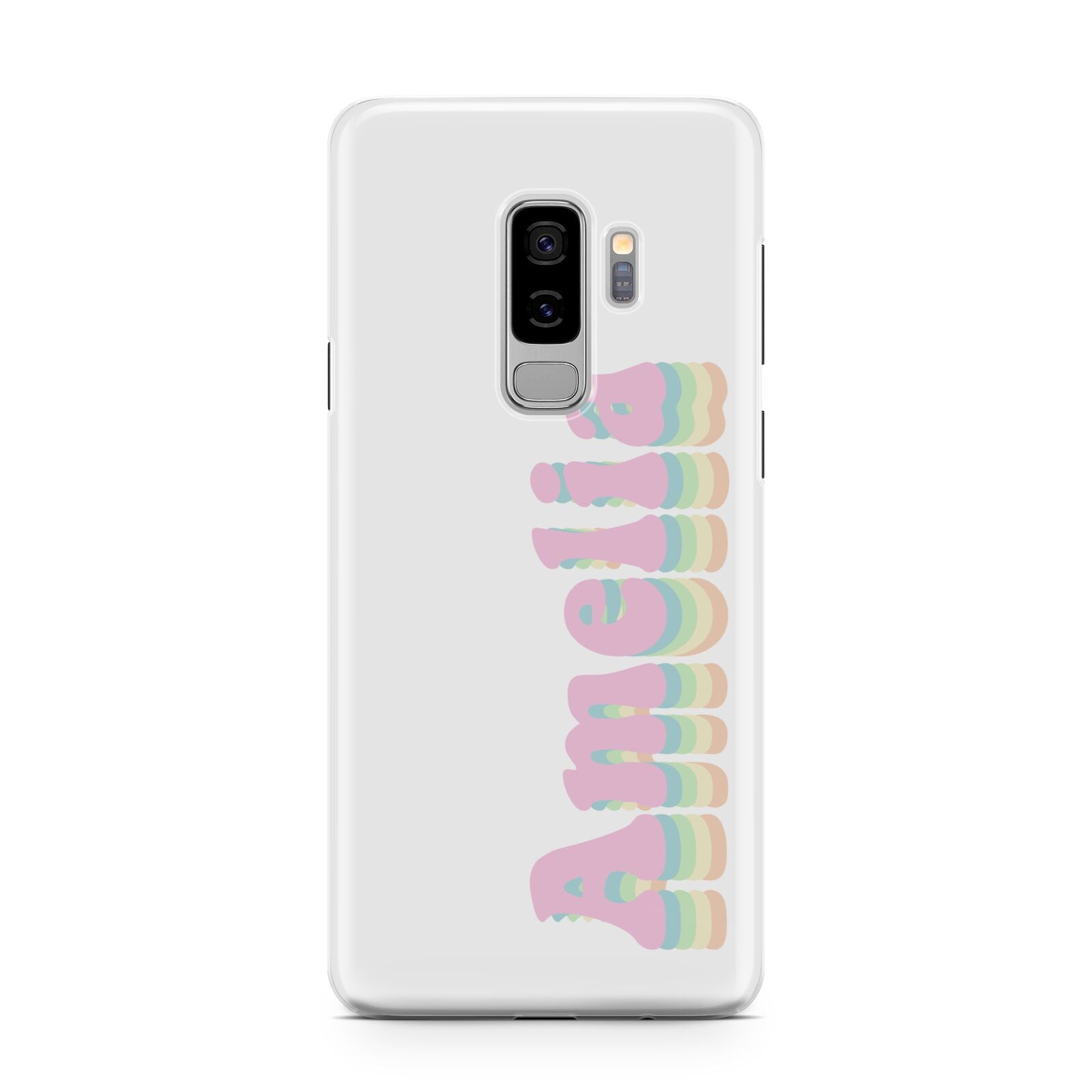 Personalised Hippy Name Samsung Galaxy S9 Plus Case on Silver phone