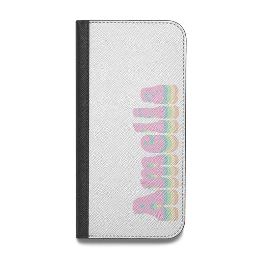 Personalised Hippy Name Vegan Leather Flip iPhone Case