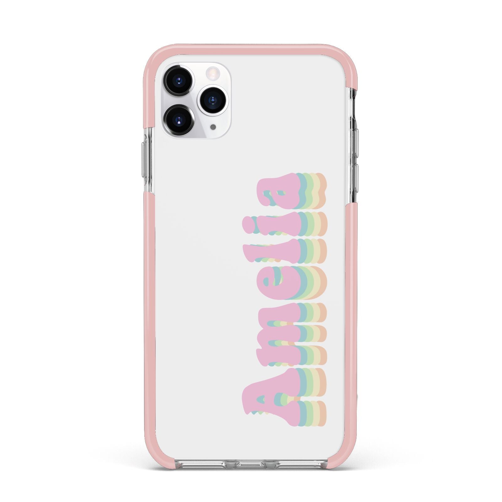 Personalised Hippy Name iPhone 11 Pro Max Impact Pink Edge Case