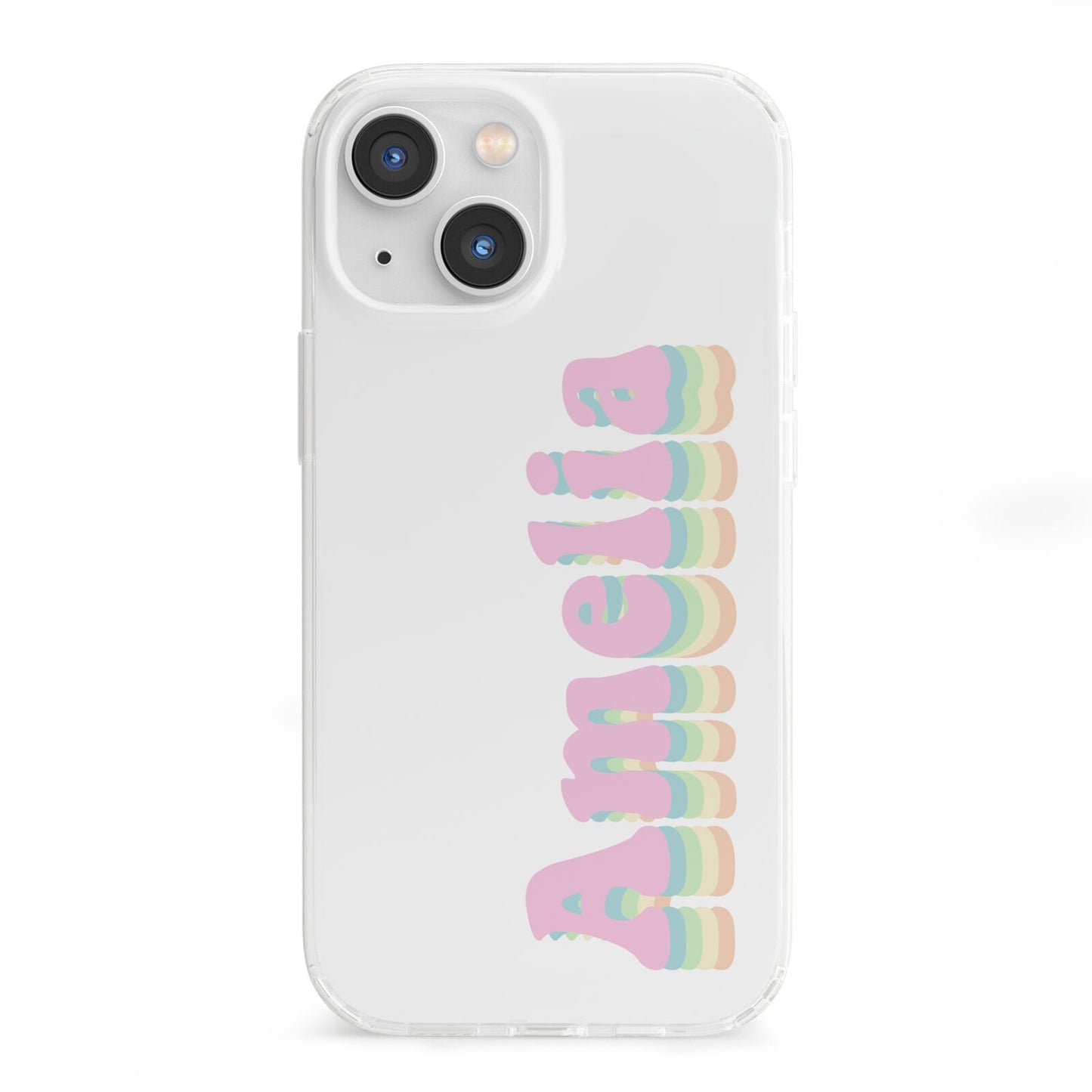 Personalised Hippy Name iPhone 13 Mini Clear Bumper Case