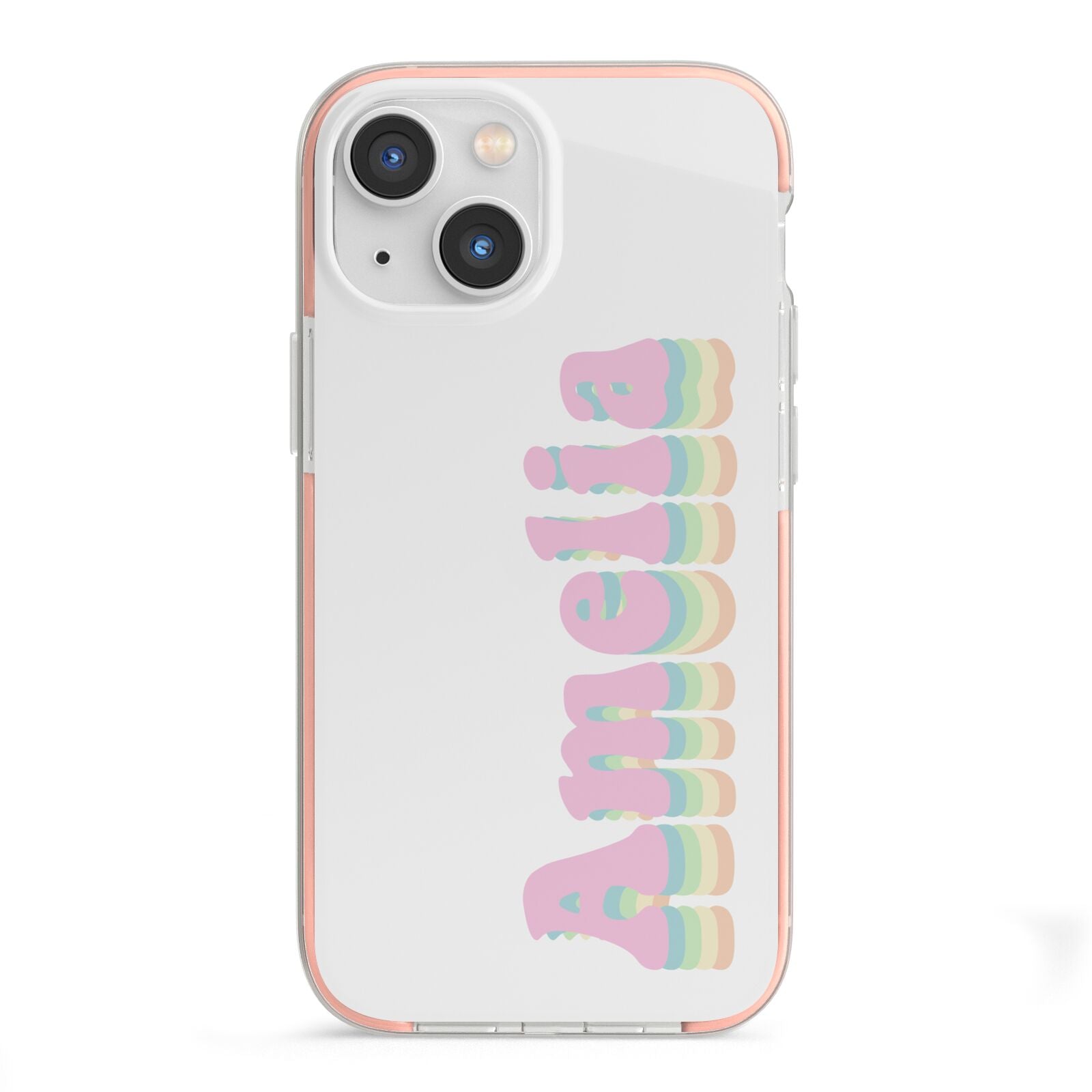 Personalised Hippy Name iPhone 13 Mini TPU Impact Case with Pink Edges