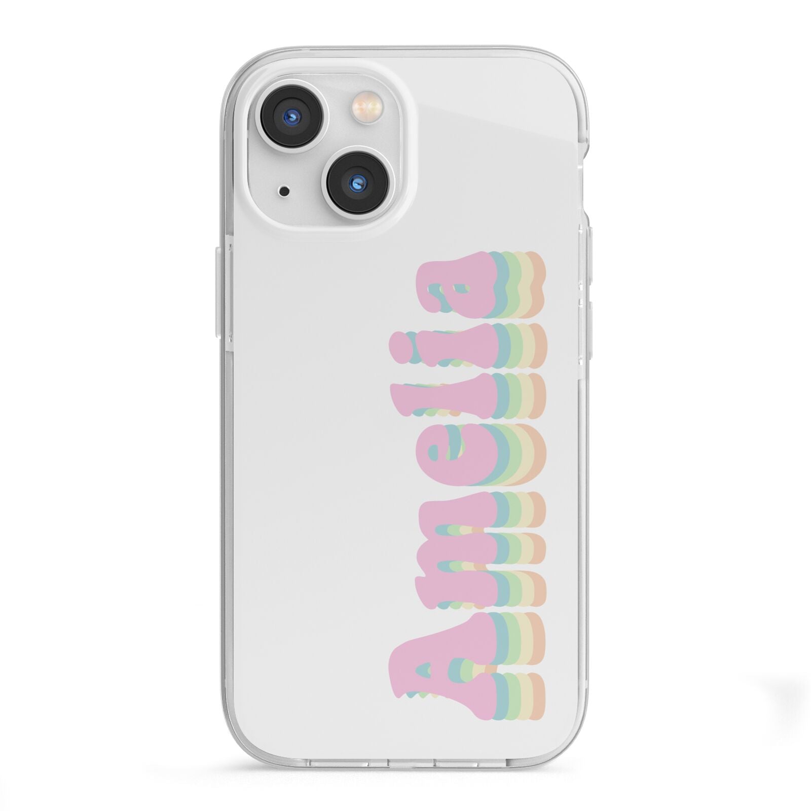 Personalised Hippy Name iPhone 13 Mini TPU Impact Case with White Edges