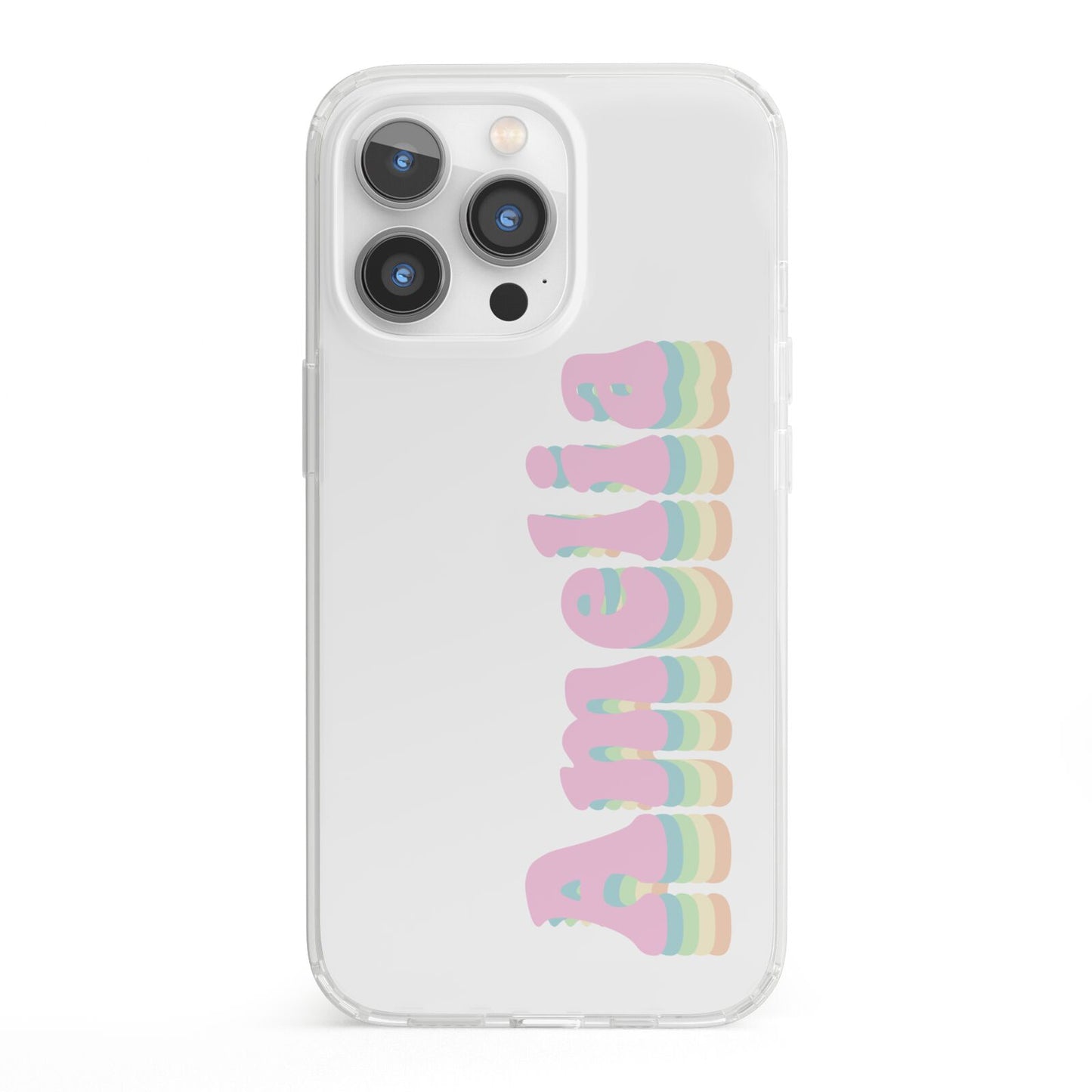 Personalised Hippy Name iPhone 13 Pro Clear Bumper Case