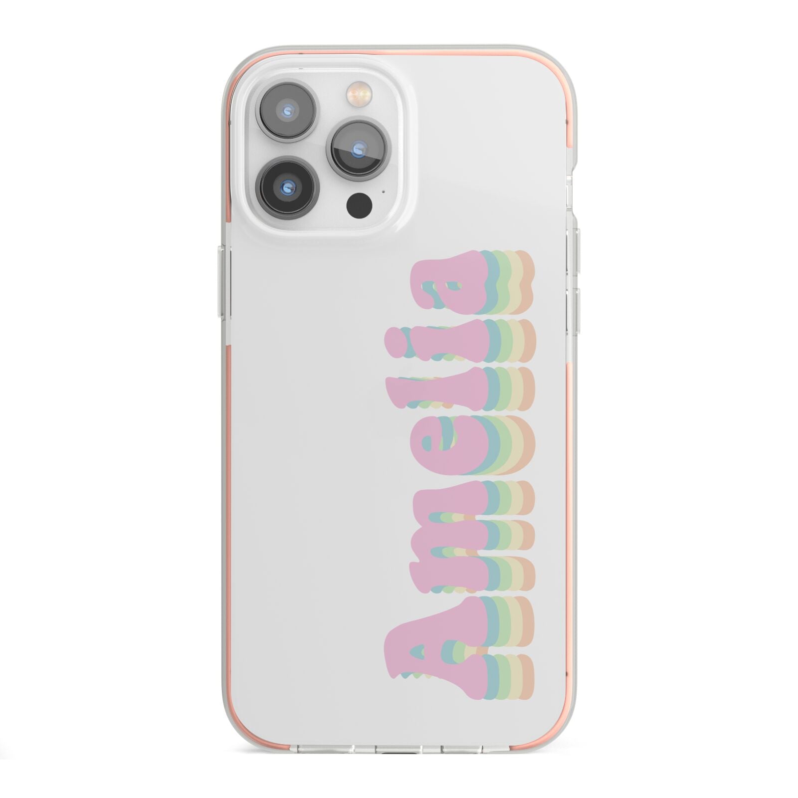 Personalised Hippy Name iPhone 13 Pro Max TPU Impact Case with Pink Edges