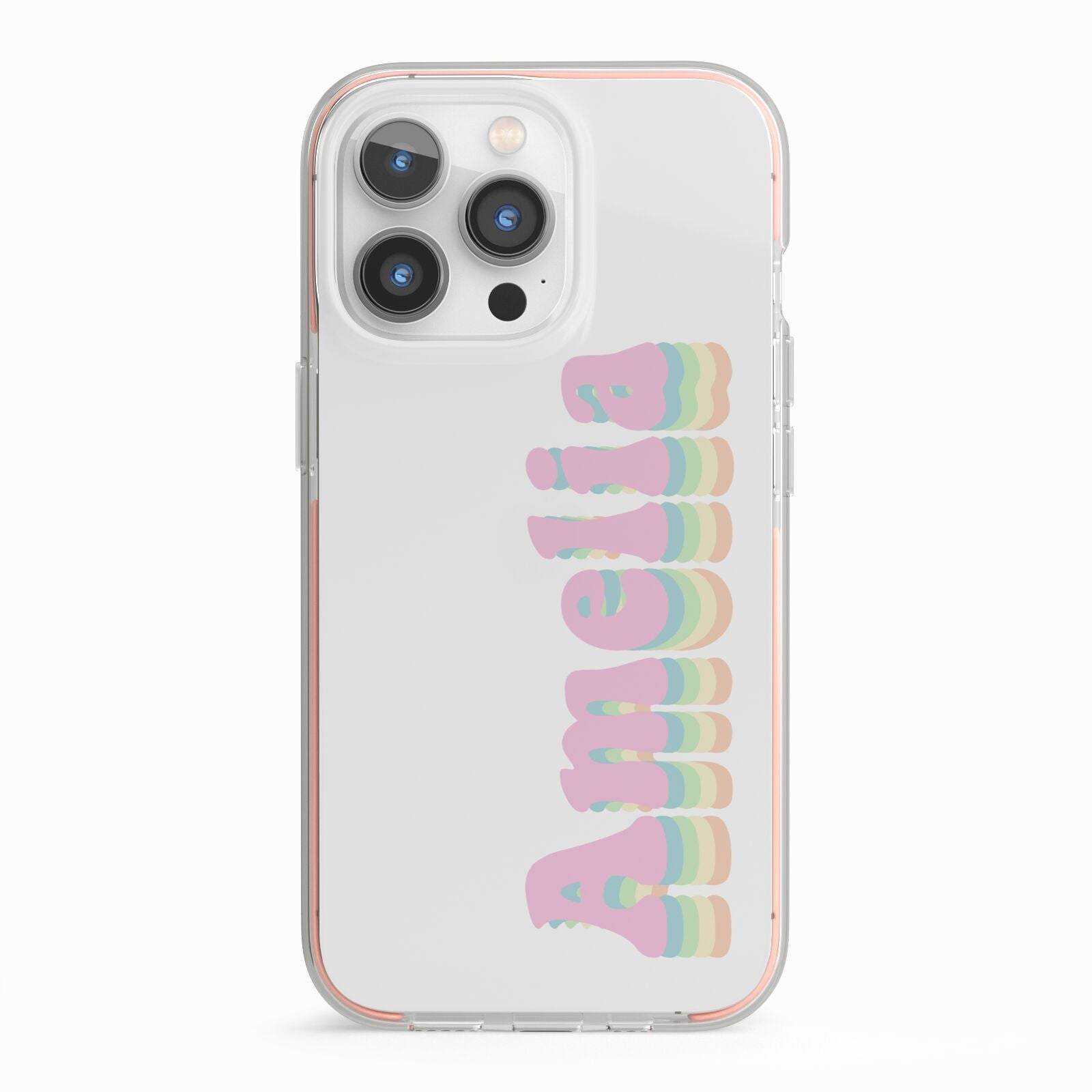 Personalised Hippy Name iPhone 13 Pro TPU Impact Case with Pink Edges