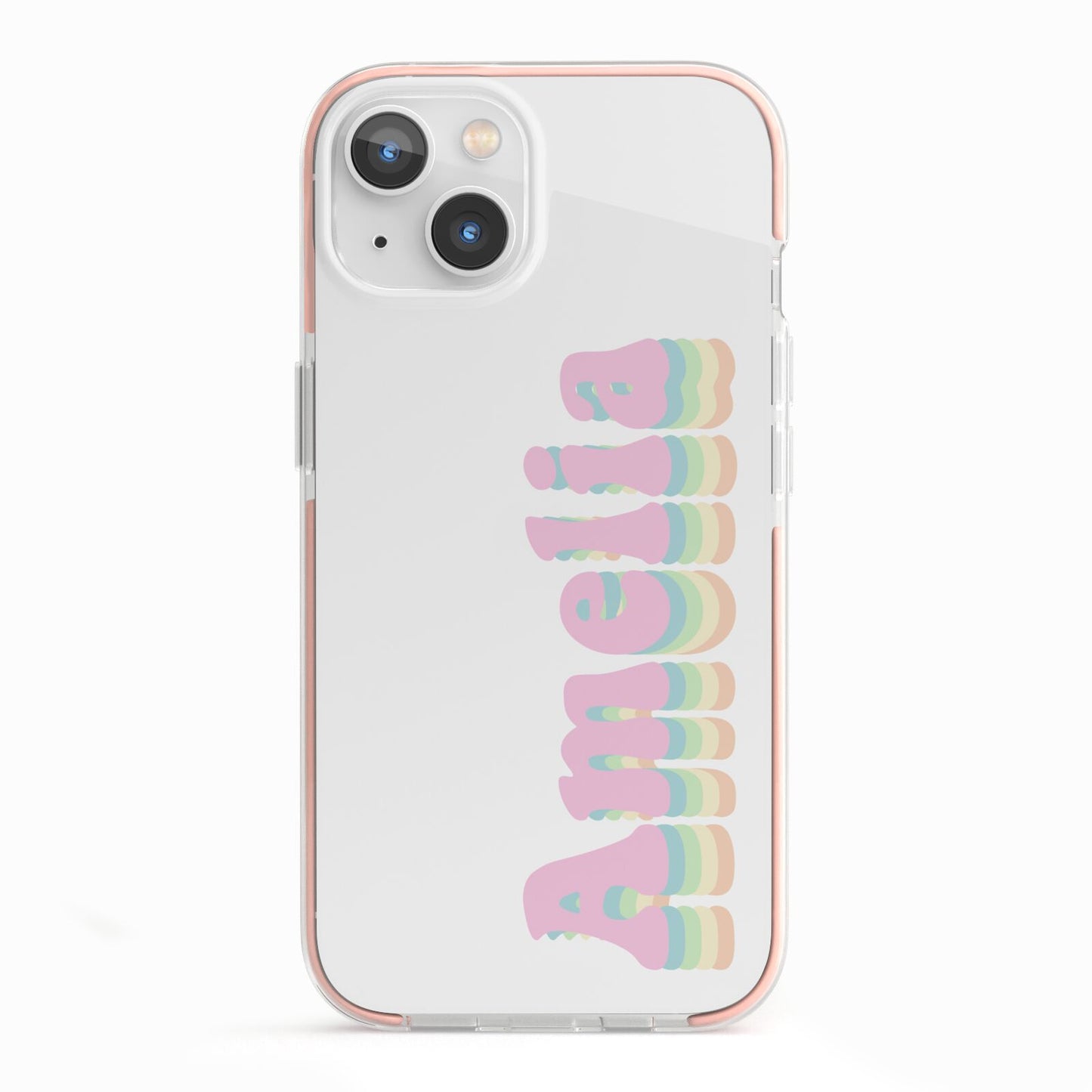 Personalised Hippy Name iPhone 13 TPU Impact Case with Pink Edges