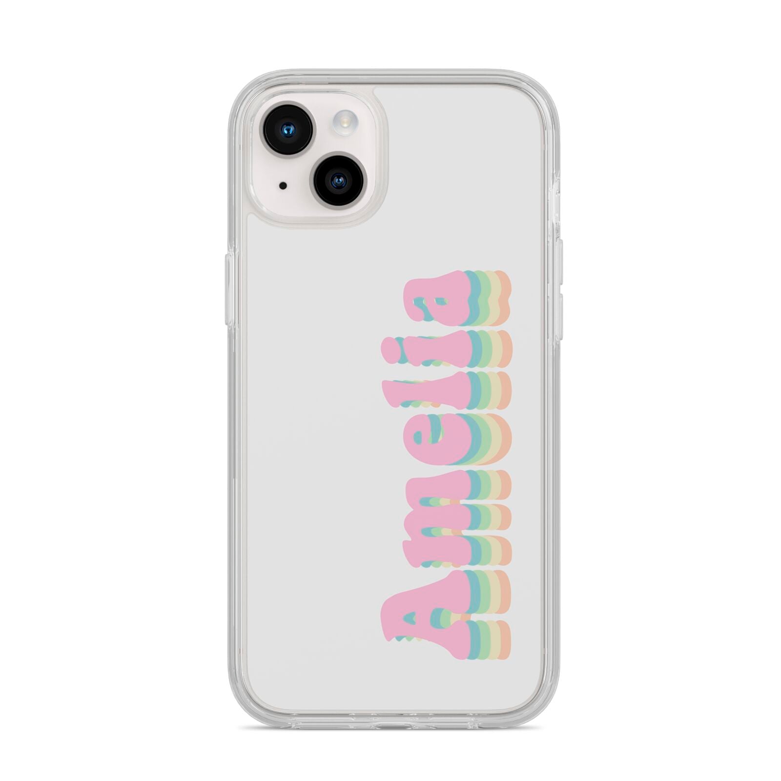 Personalised Hippy Name iPhone 14 Plus Clear Tough Case Starlight