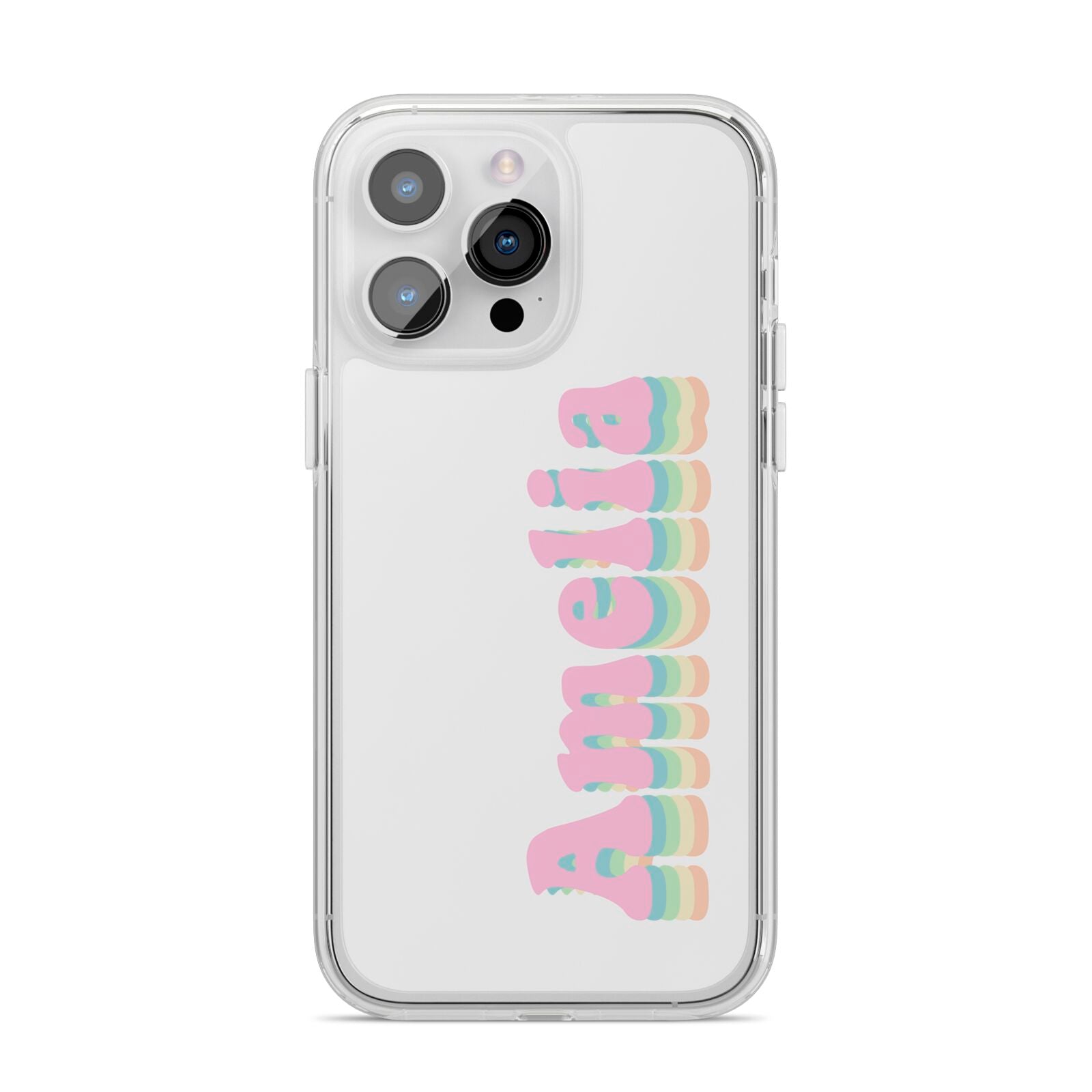 Personalised Hippy Name iPhone 14 Pro Max Clear Tough Case Silver