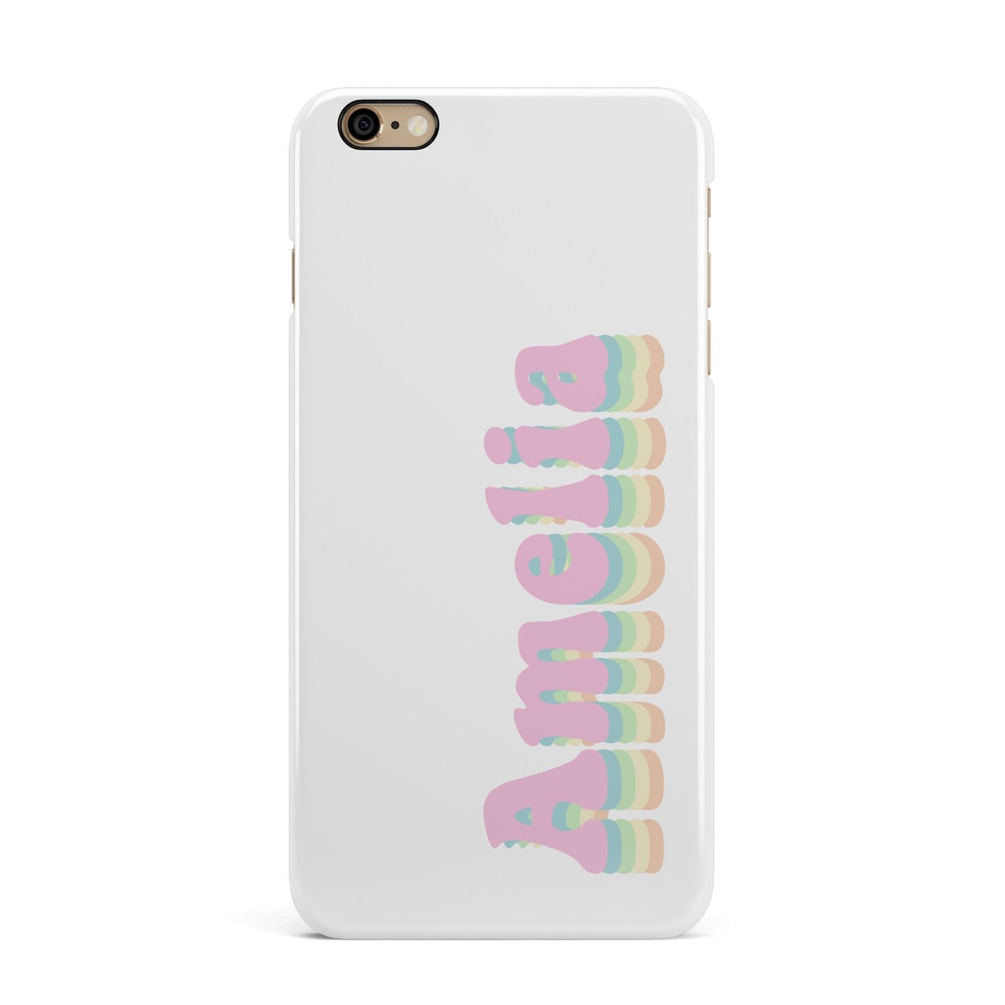 Personalised Hippy Name iPhone 6 Plus 3D Snap Case on Gold Phone