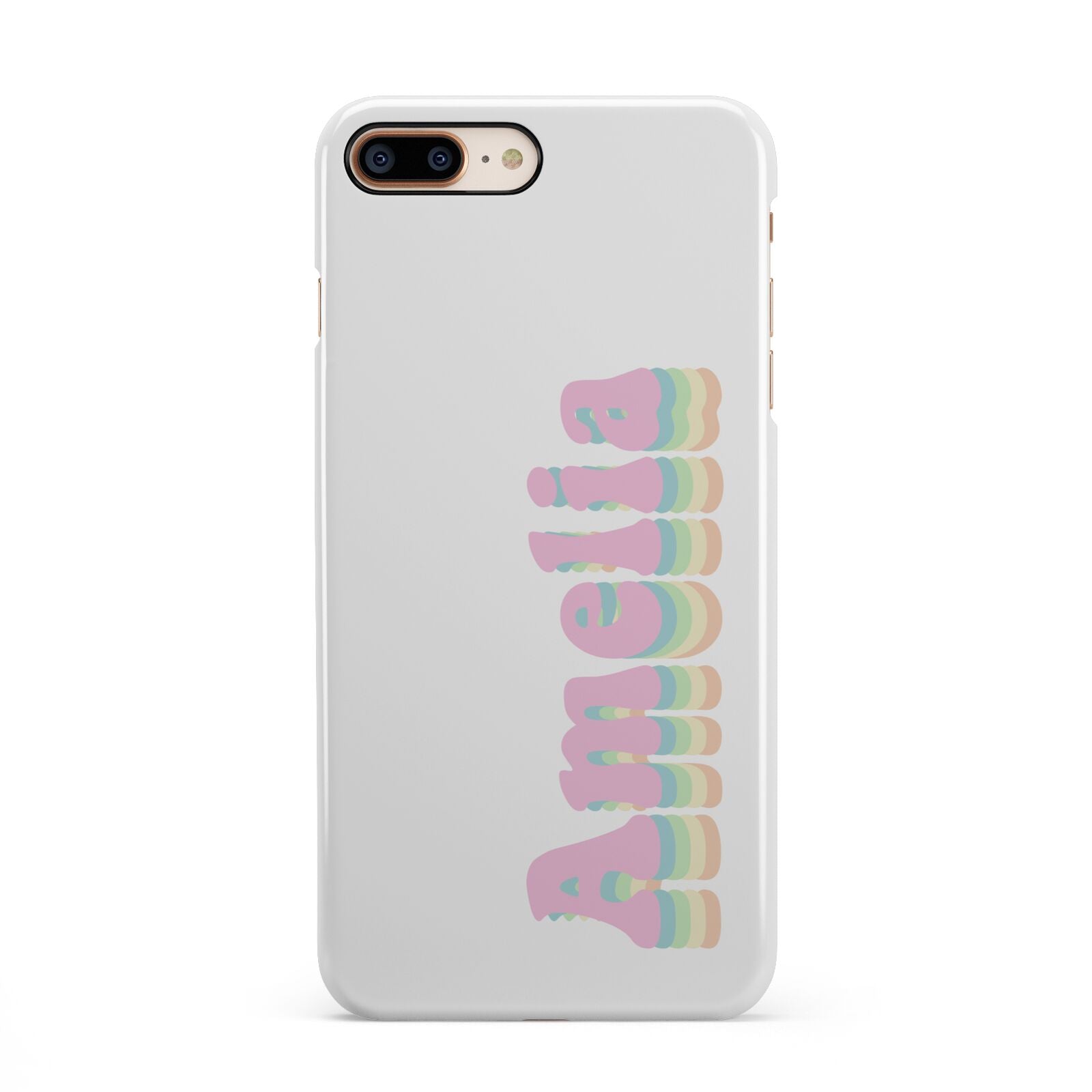 Personalised Hippy Name iPhone 8 Plus 3D Snap Case on Gold Phone