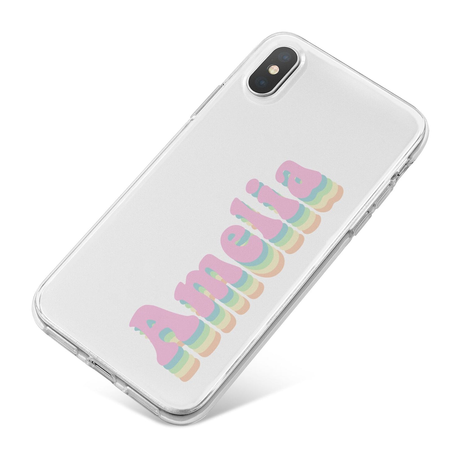 Personalised Hippy Name iPhone X Bumper Case on Silver iPhone