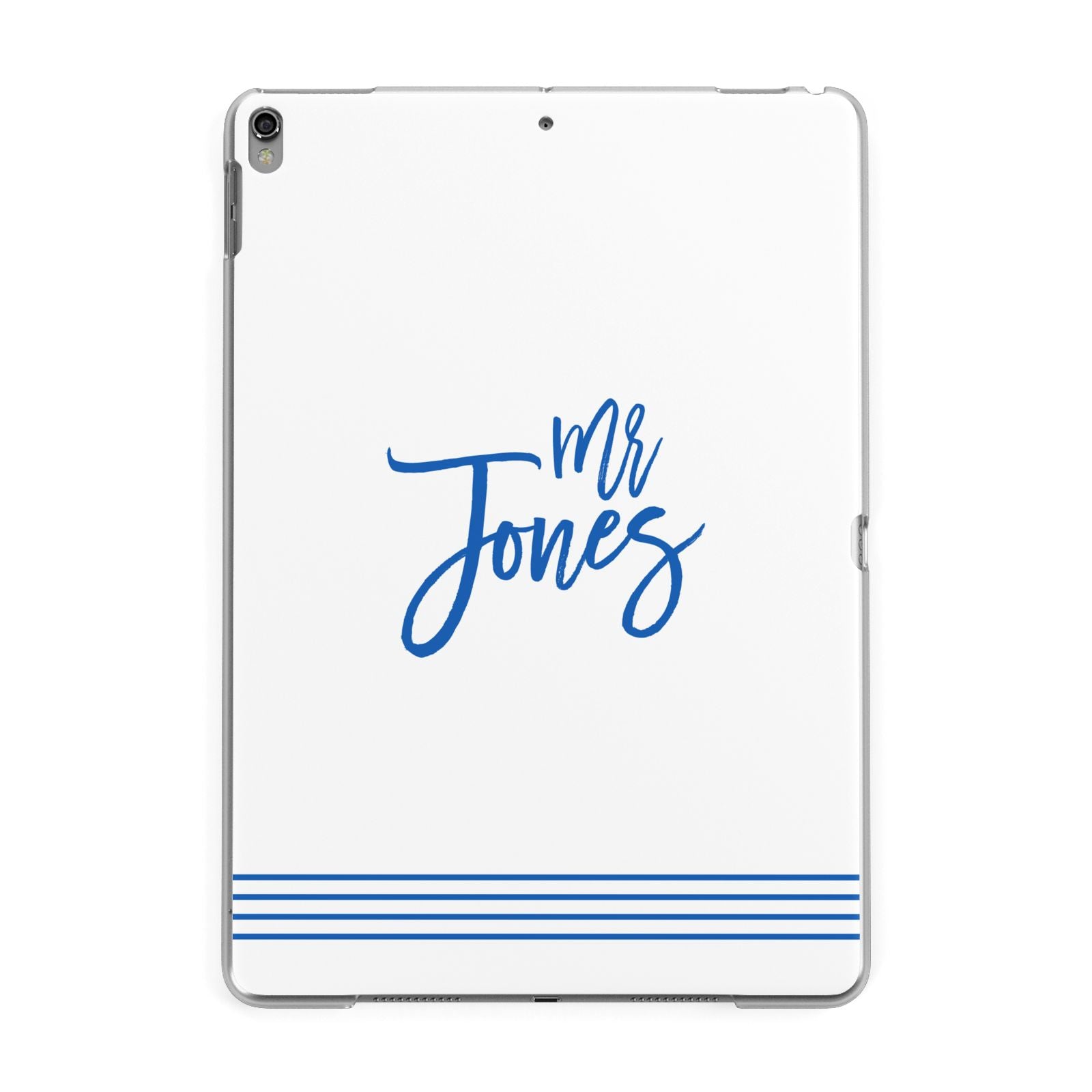 Personalised His Apple iPad Grey Case