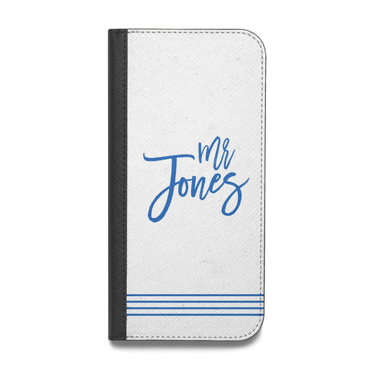 Personalised His Vegan Leather Flip iPhone Case